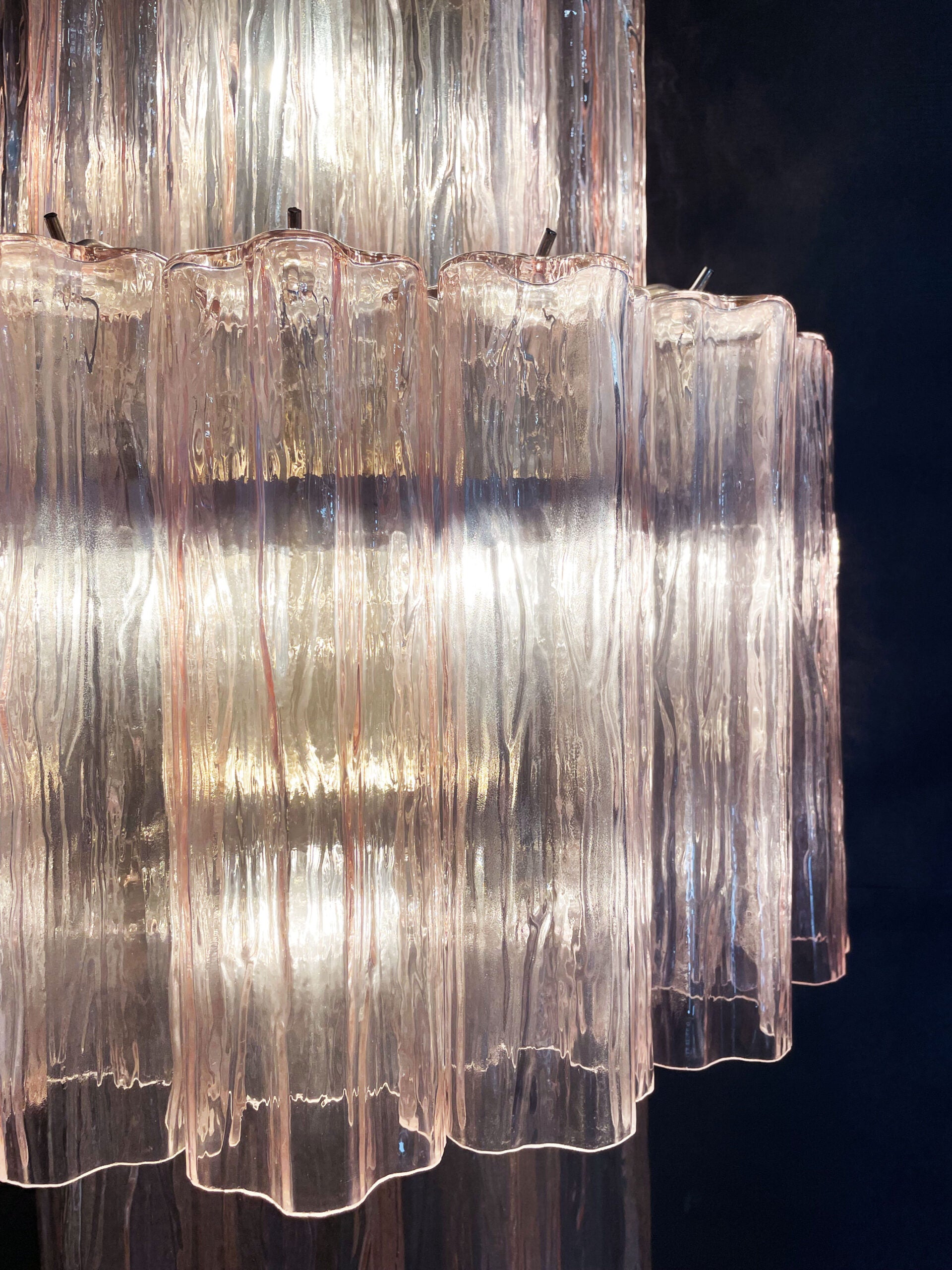 Murano Vegglampe – 18 Rosa Prismeglass – 2 stk – detalj 4 – Murano Classics