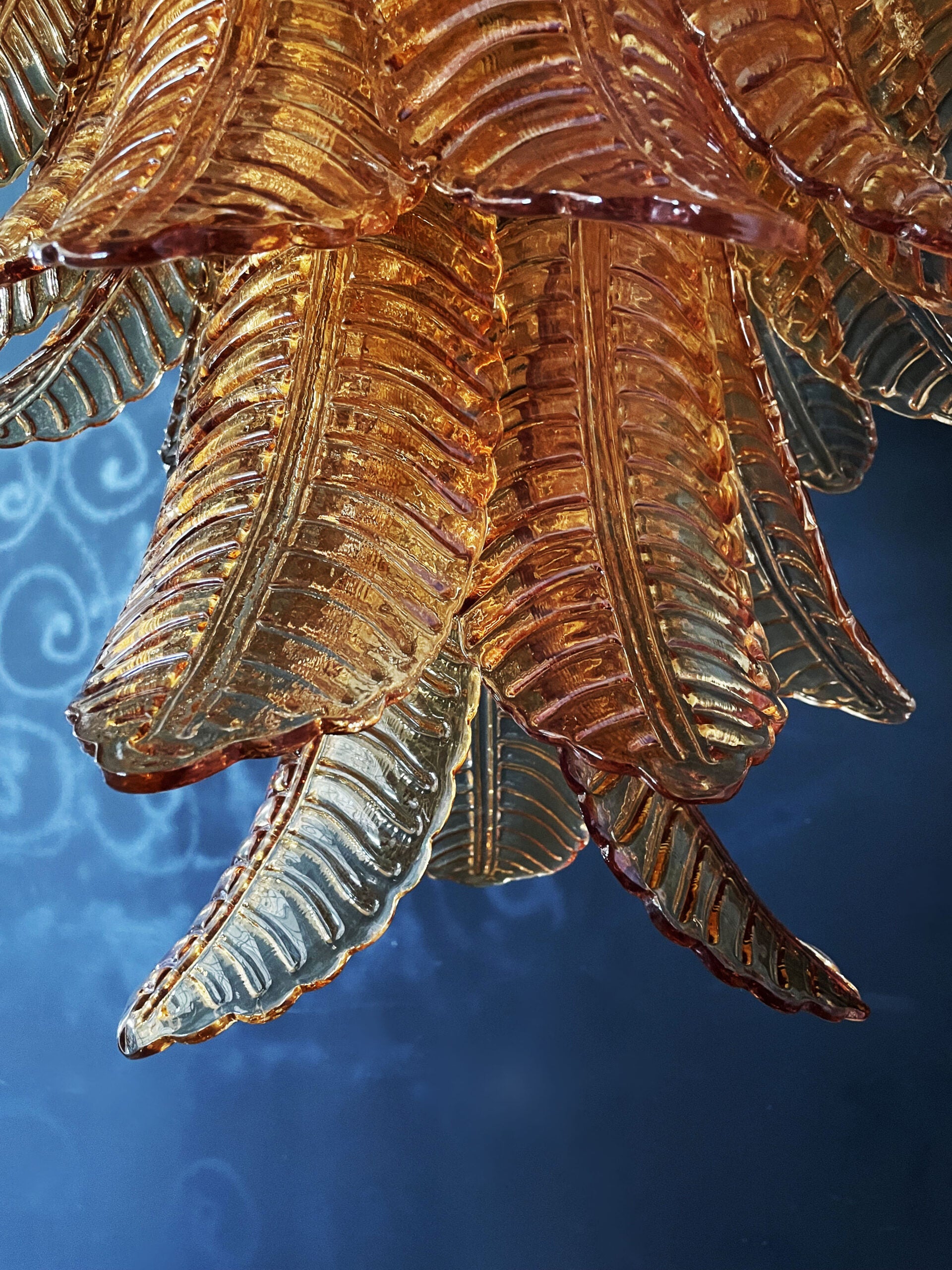 Murano Lysekrone – 75 Gule Felciglass – detalj 6 – Murano Classics