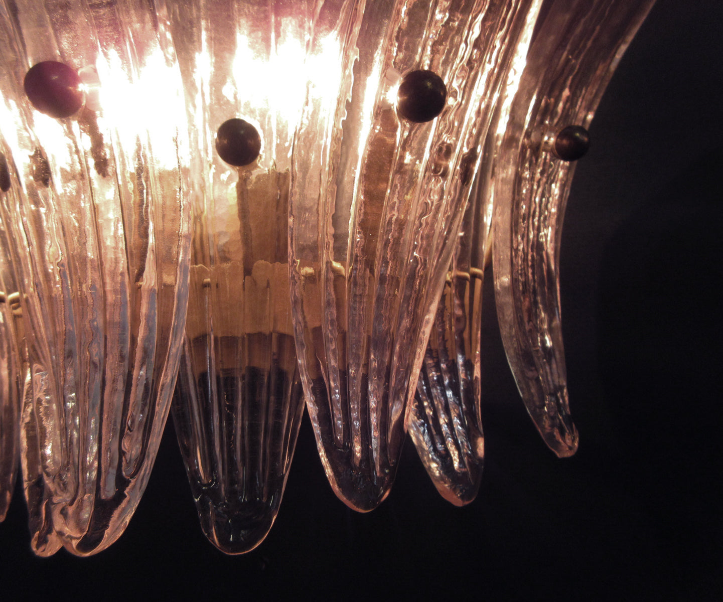Murano Vegglampe – 9 Rosa Palmeglass – 2 stk – detalj 5 – Murano Classics