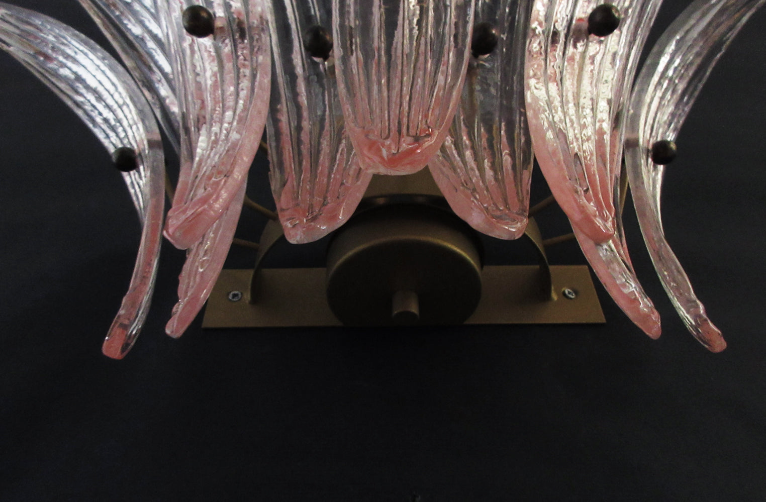 Murano Vegglampe – 9 Rosa Palmeglass – 2 stk – detalj 2 – Murano Classics