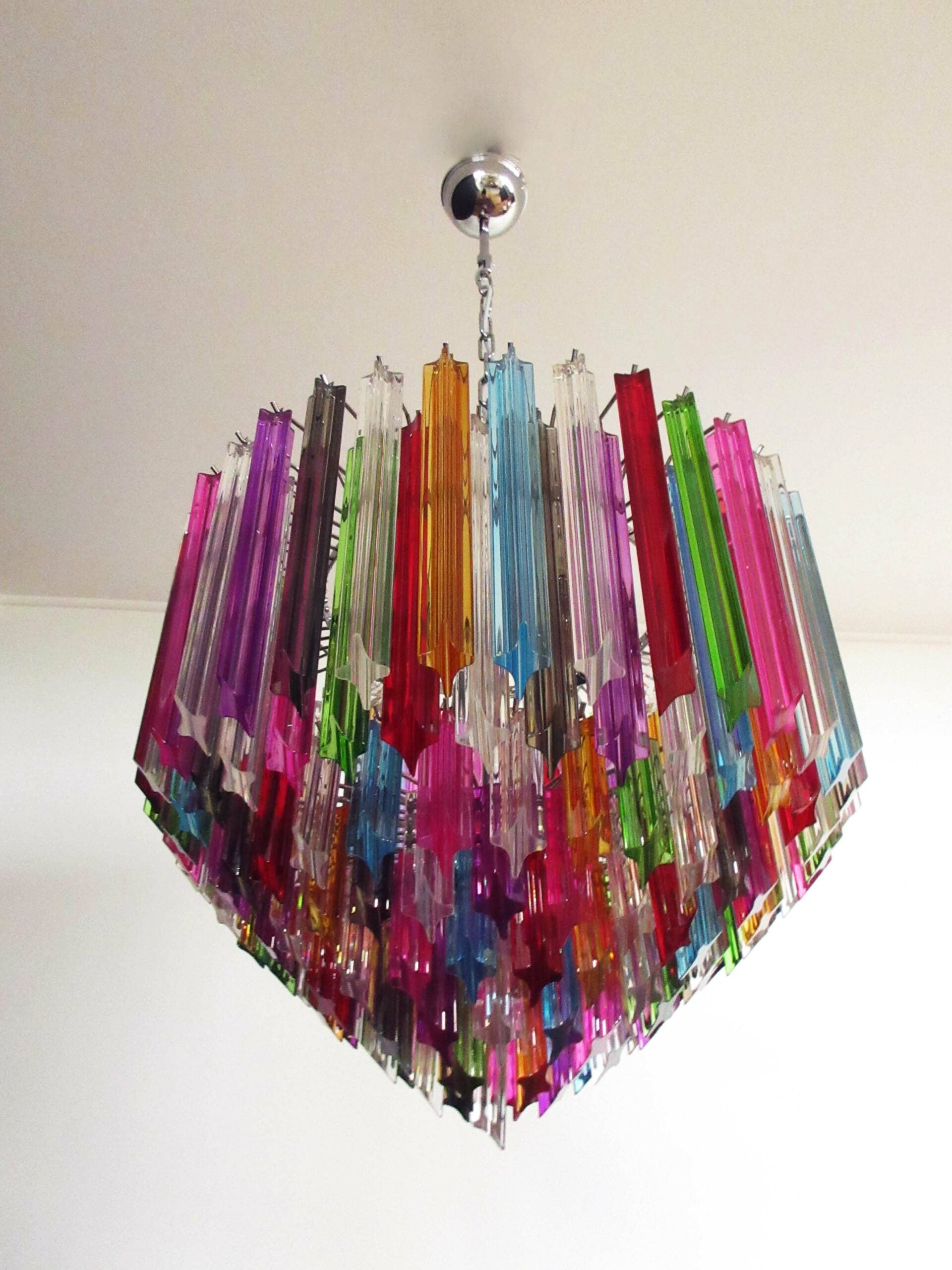 Murano Lysekrone – 163 Multifargede Prismeglass – detalj 8 – Murano Classics