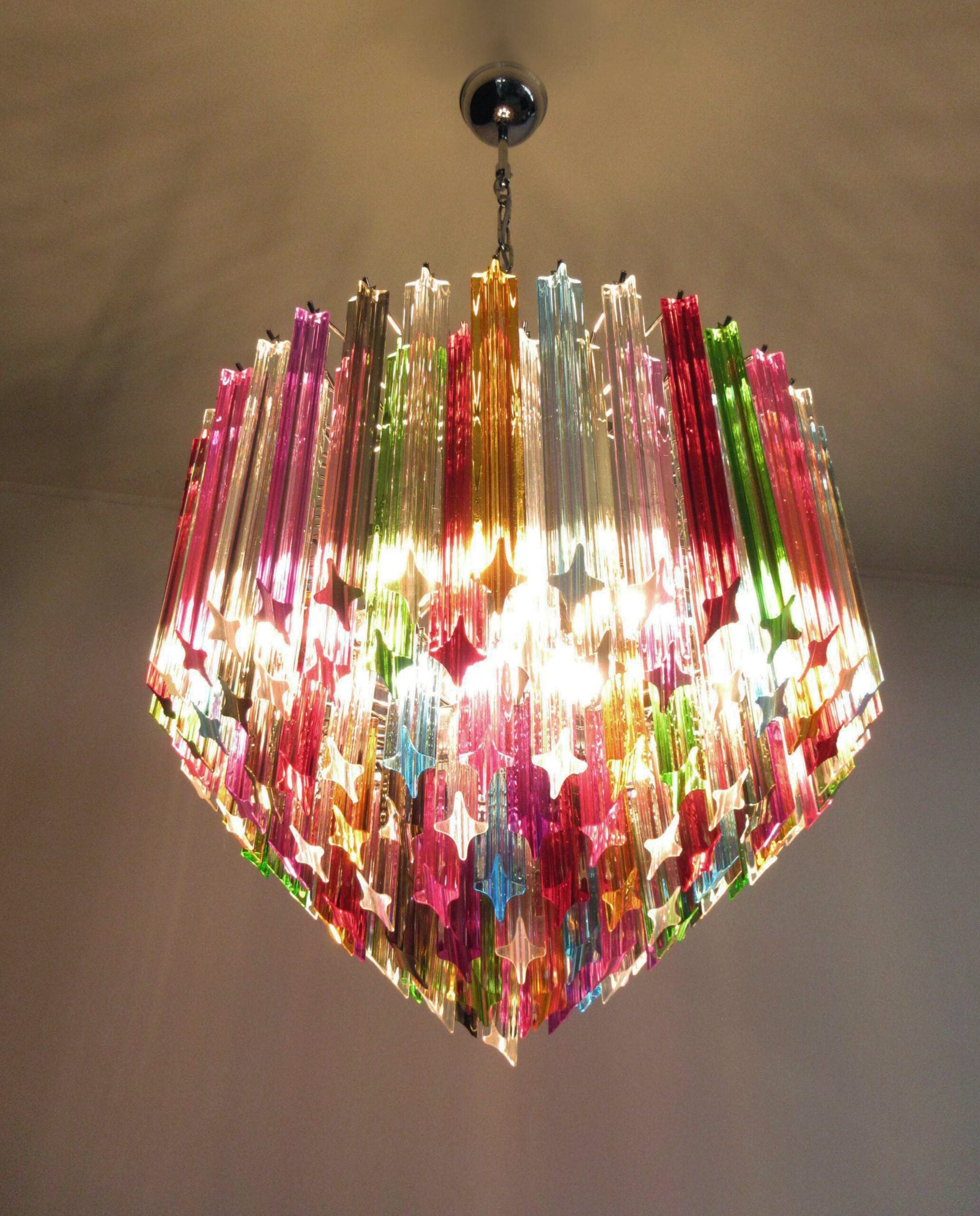 Murano Lysekrone – 163 Multifargede Prismeglass – detalj 9 – Murano Classics