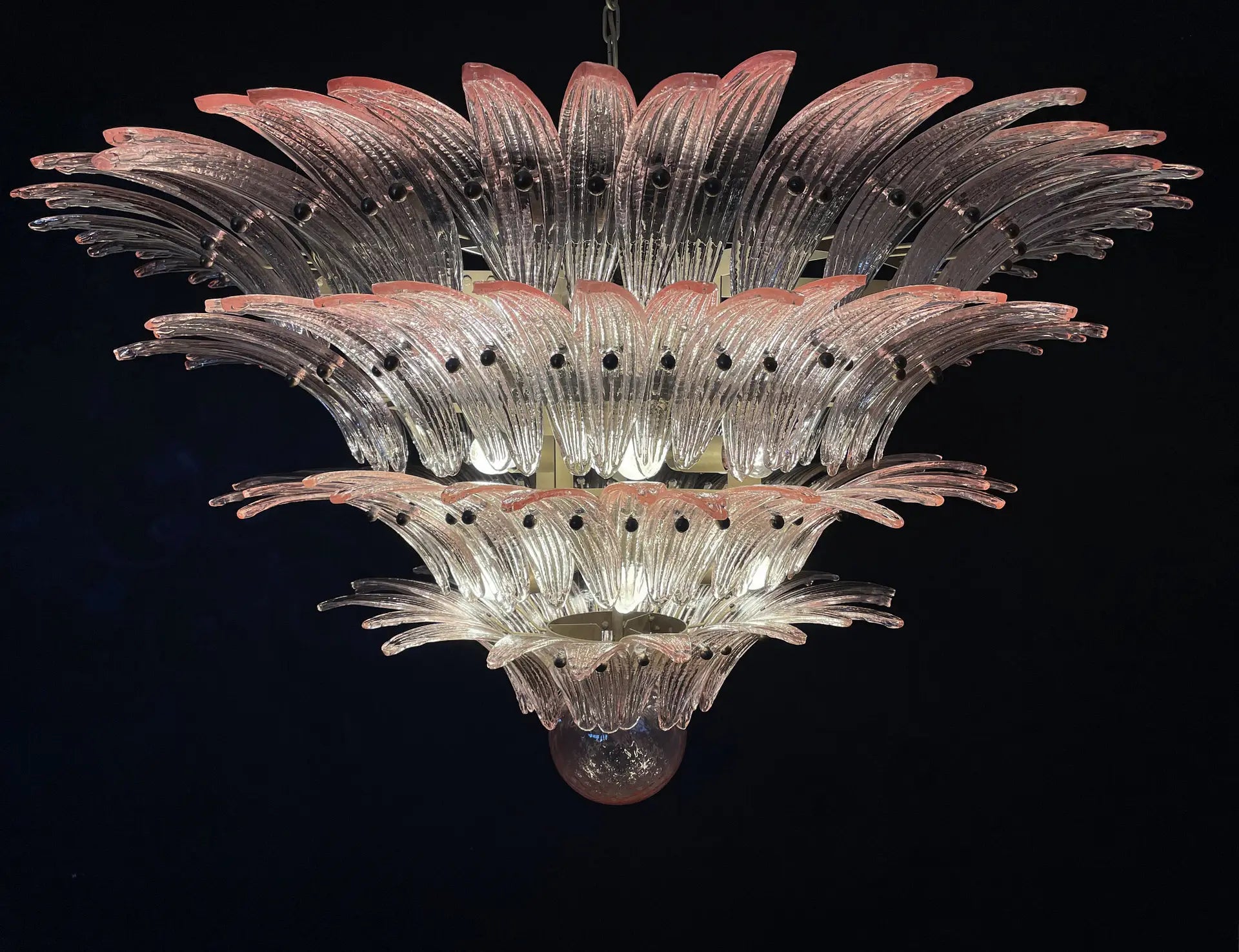 Murano Lysekrone – 163 Rosa Palmeglass – detalj 9 – Murano Classics