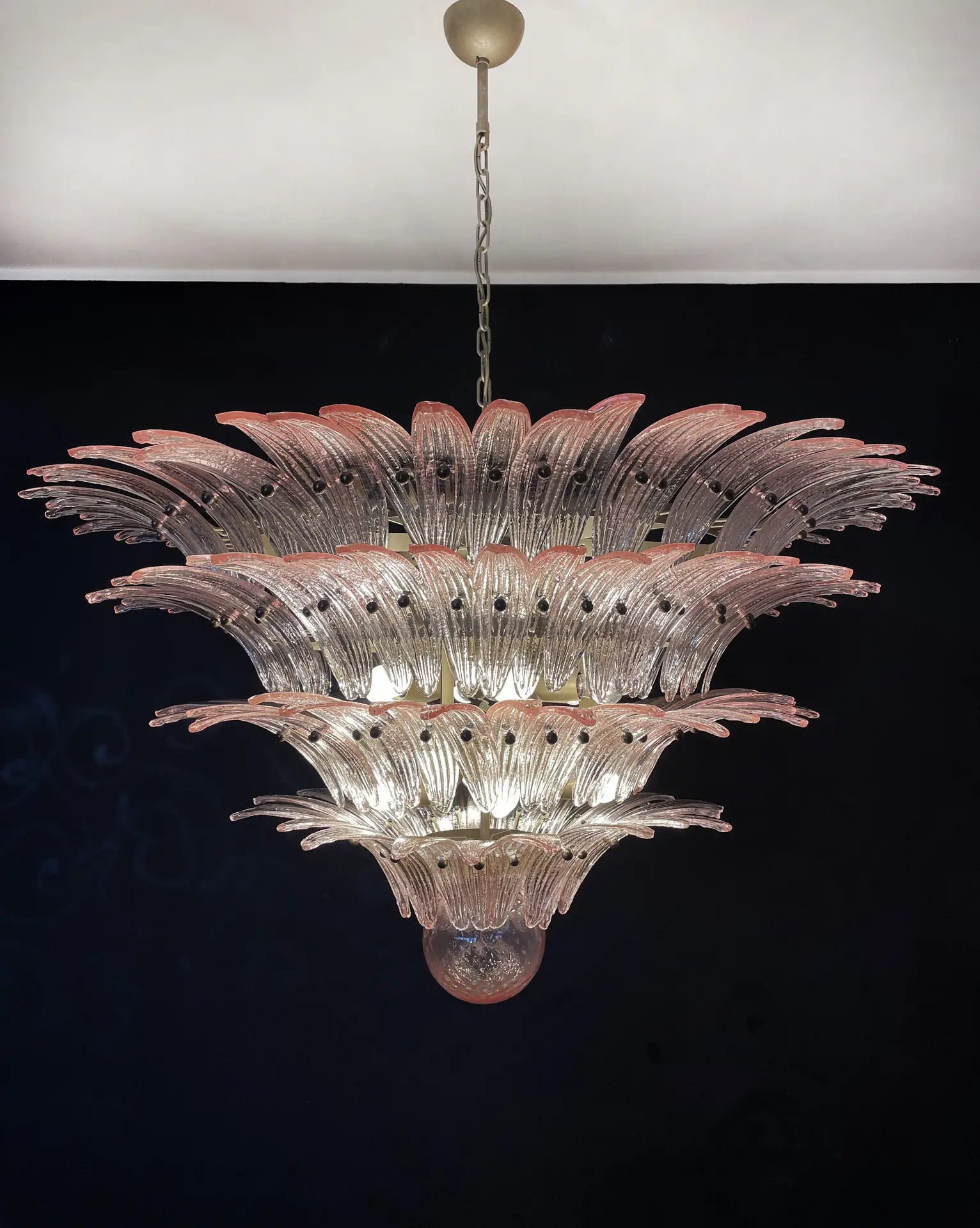 Murano Lysekrone – 163 Rosa Palmeglass – detalj 8 – Murano Classics