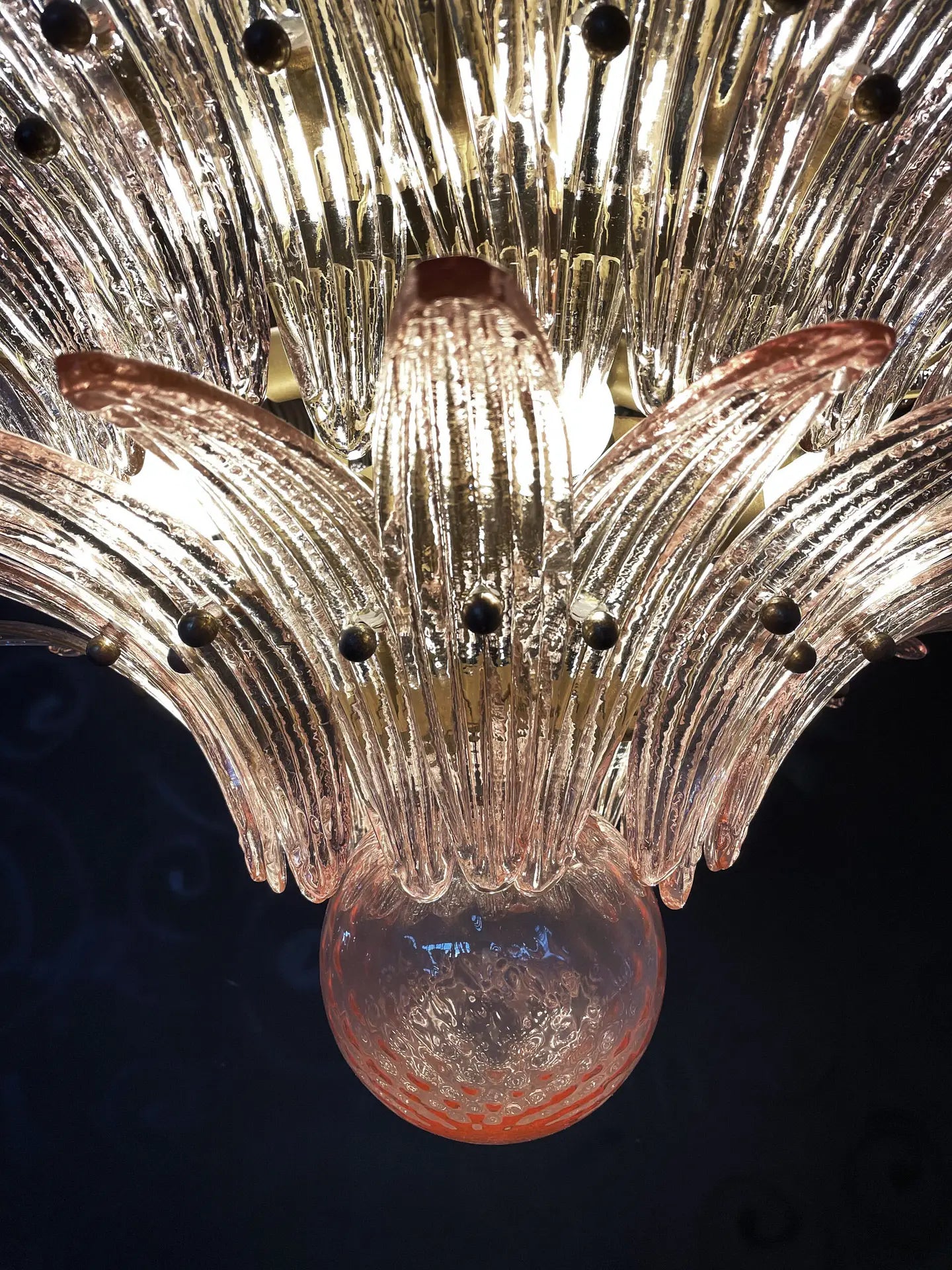 Murano Lysekrone – 163 Rosa Palmeglass – detalj 10 – Murano Classics