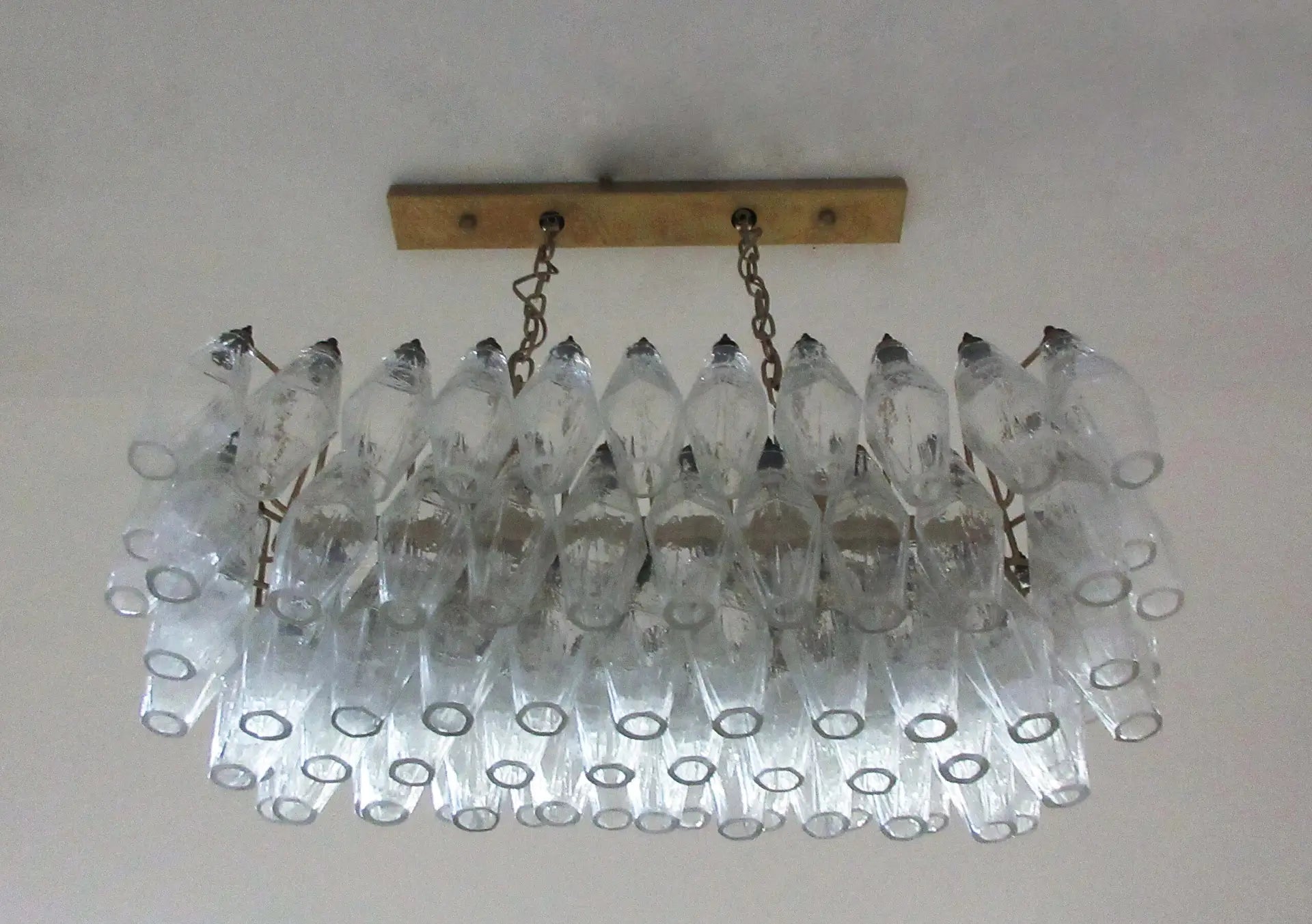 Murano Lysekrone – 84 Klare Poliedriglass – detalj 3 – Murano Classics