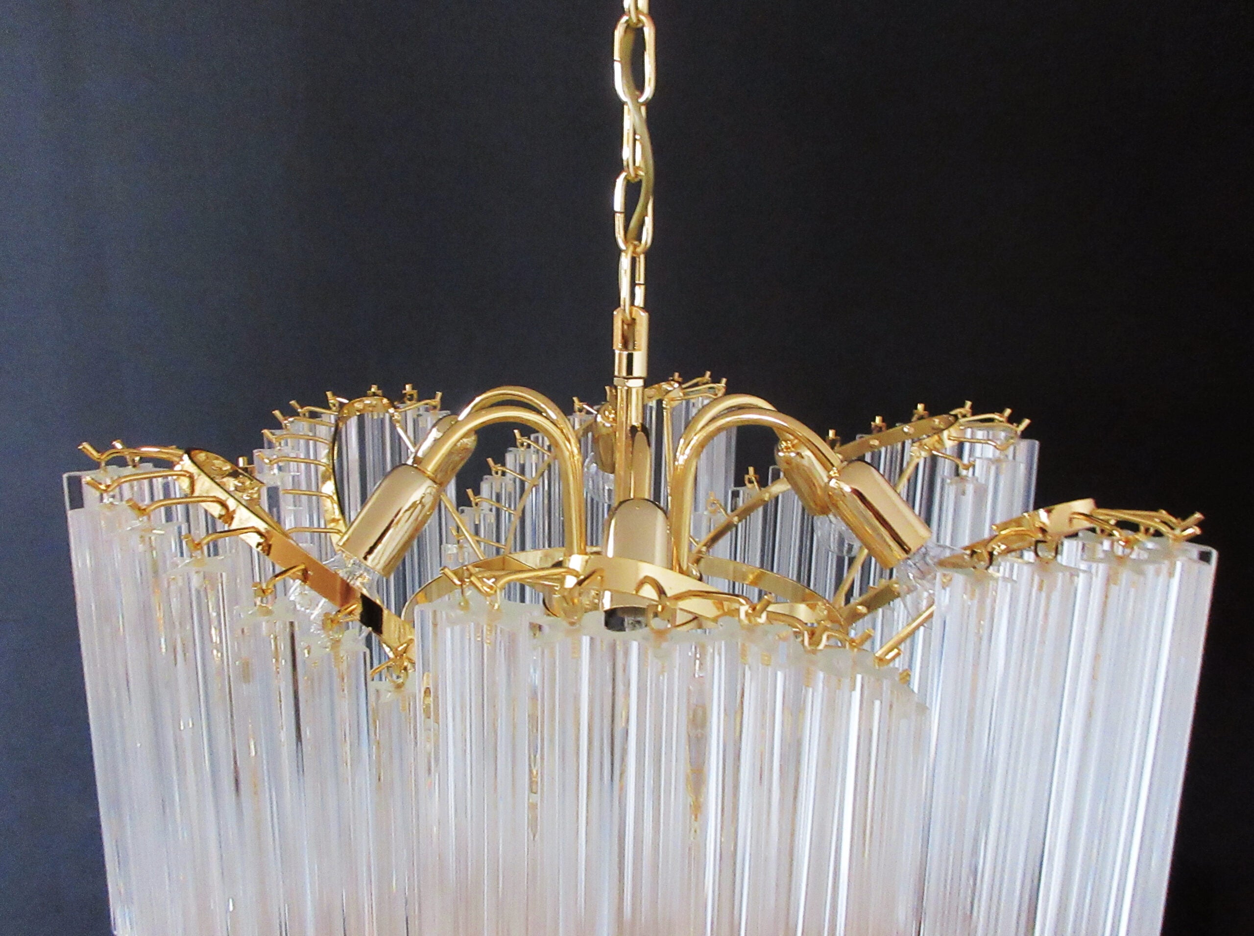 Murano Lysekrone – 114 Klare Prismeglass – detalj 4 – Murano Classics