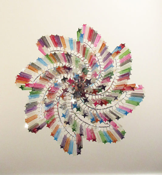 Murano Lysekrone | 200 Multifargede Prismeglass