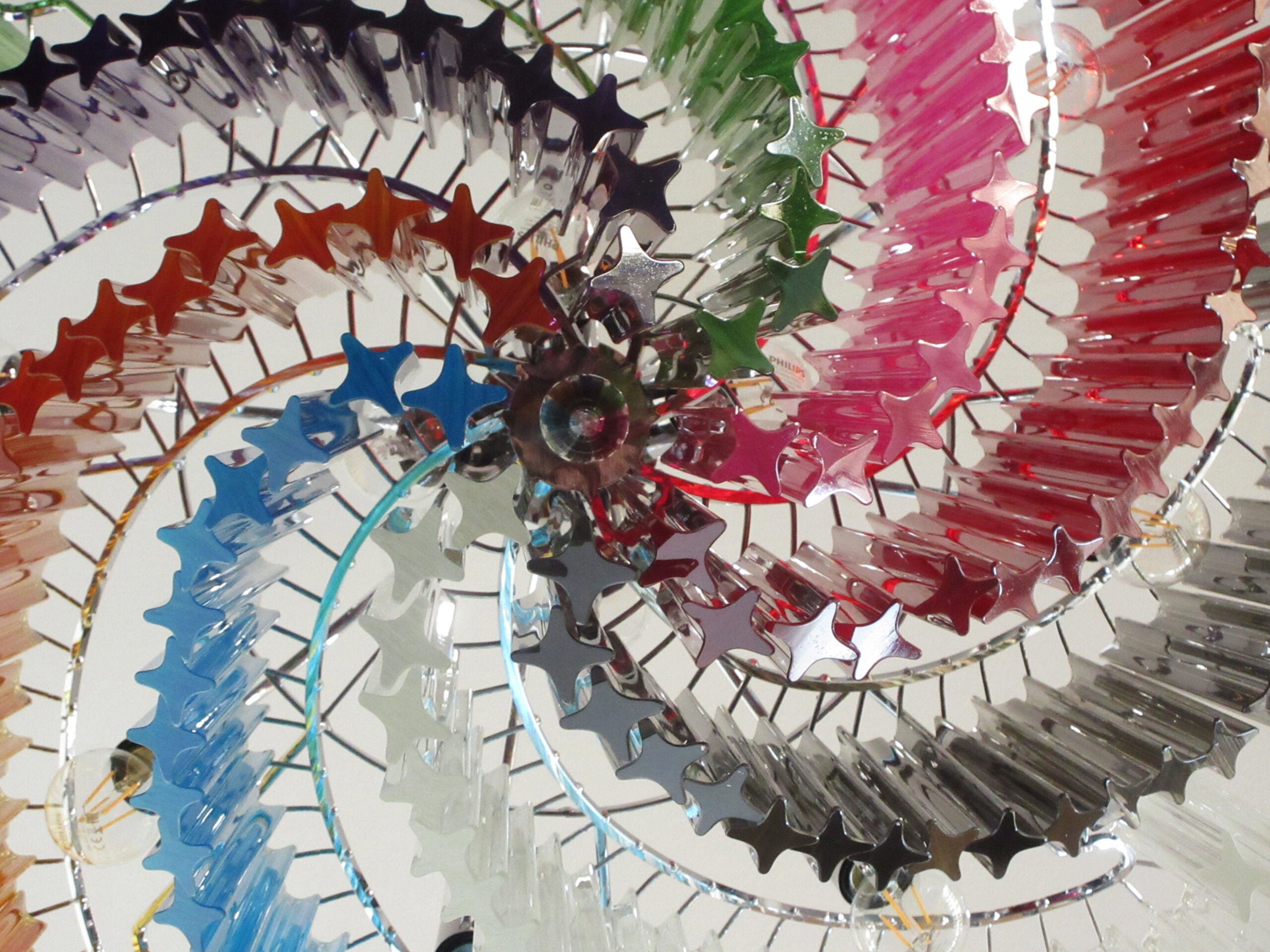 Murano Lysekrone – 200 Multifargede Prismeglass – detalj 7 – Murano Classics