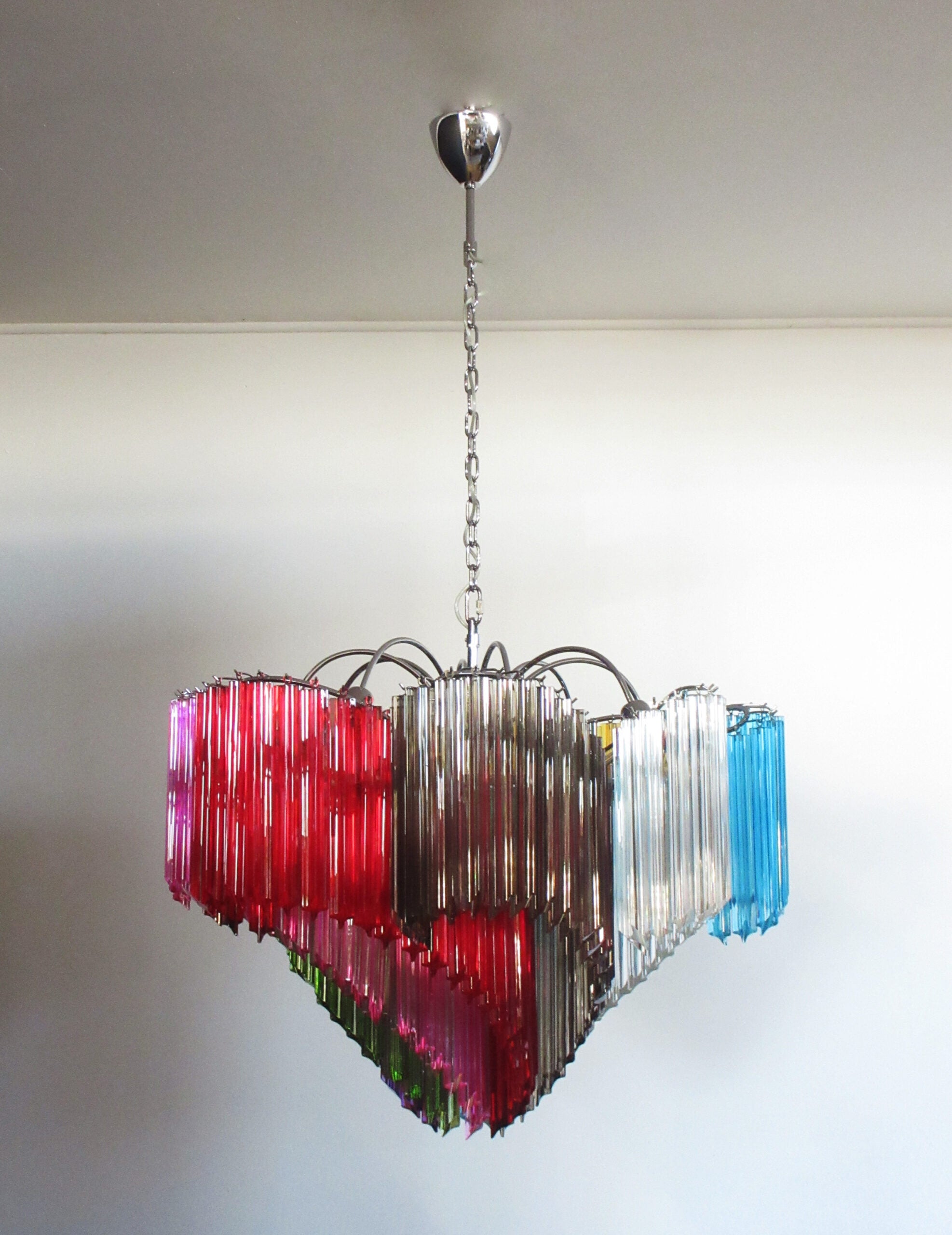 Murano Lysekrone – 200 Multifargede Prismeglass – detalj 5 – Murano Classics
