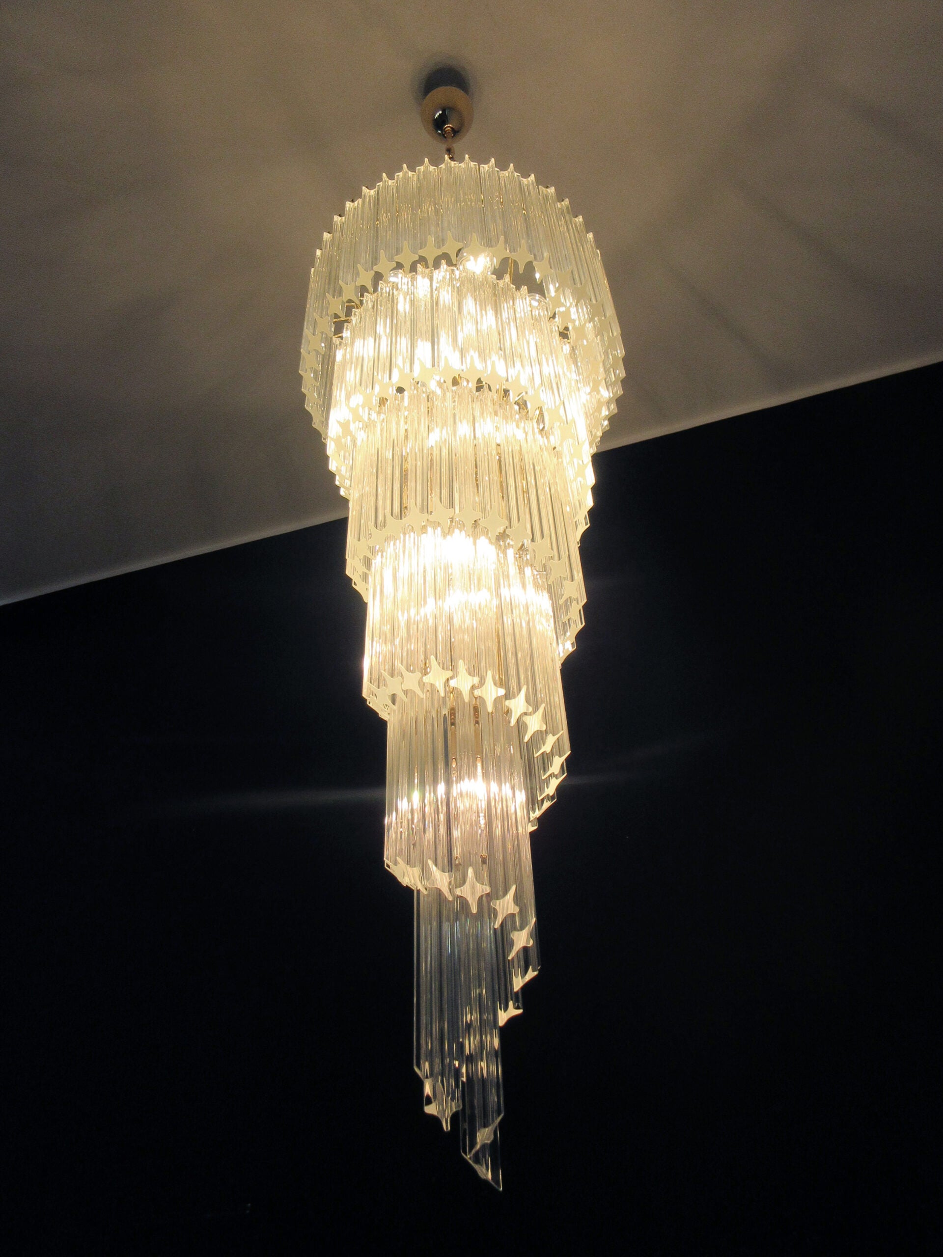 Murano Lysekrone – 166 Klare Prismeglass – detalj 5 – Murano Classics