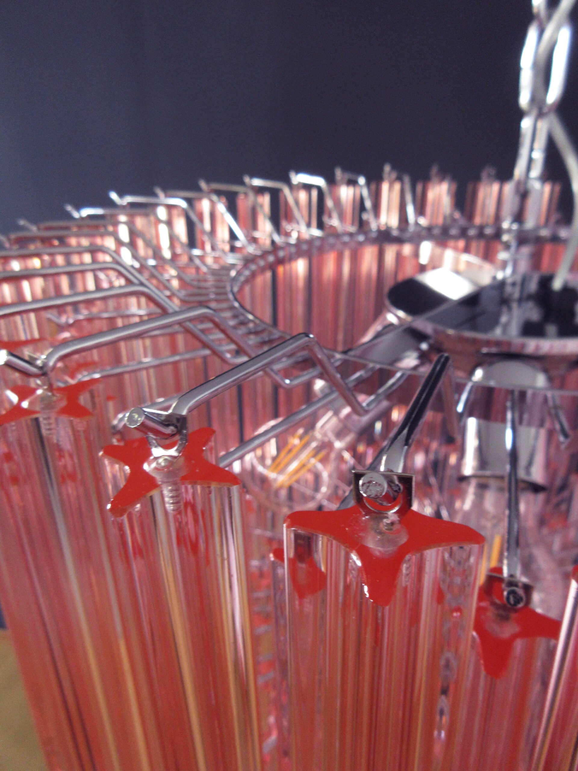 Murano Lysekrone – 163 Rosa Prismeglass – detalj 6 – Murano Classics