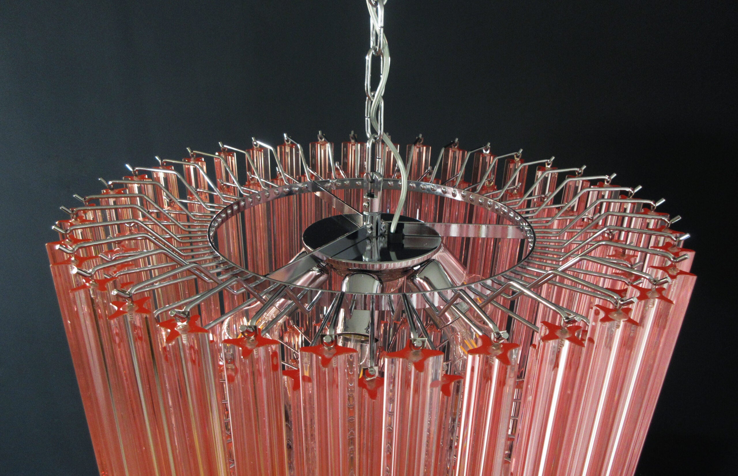 Murano Lysekrone – 163 Rosa Prismeglass – detalj 10 – Murano Classics