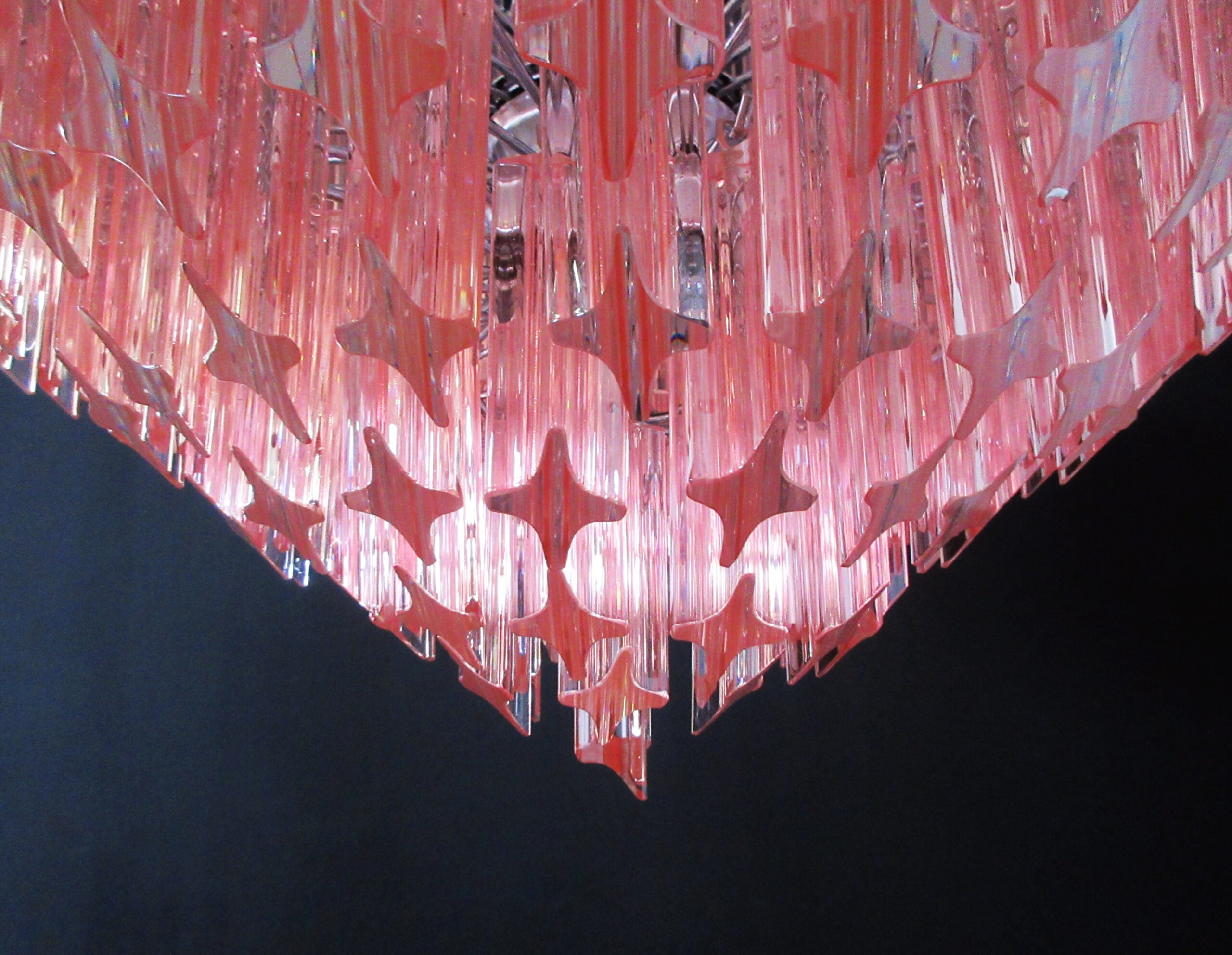 Murano Lysekrone – 163 Rosa Prismeglass – detalj 4 – Murano Classics