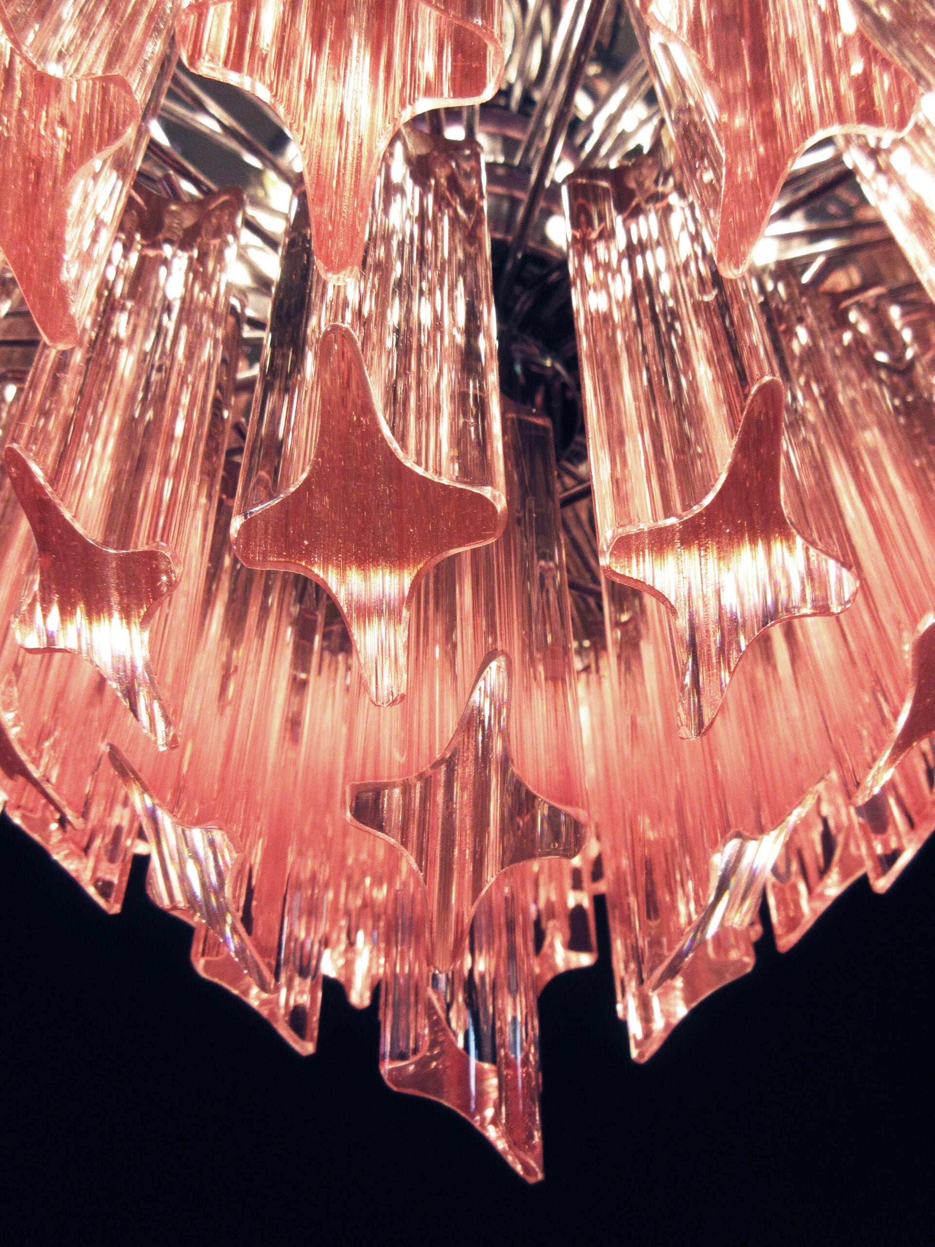 Murano Lysekrone – 163 Rosa Prismeglass – detalj 7 – Murano Classics