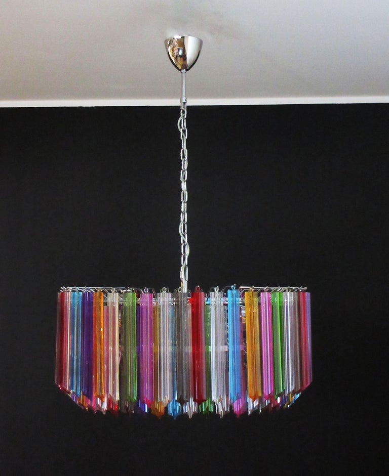 Murano Lysekrone – 265 Multifargede Prismeglass – Murano Classics