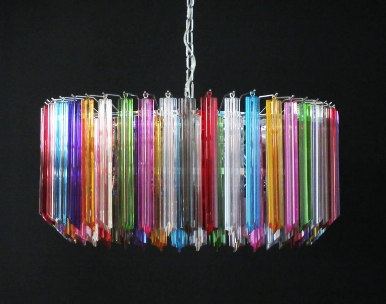 Murano Lysekrone – 265 Multifargede Prismeglass – detalj 2 – Murano Classics