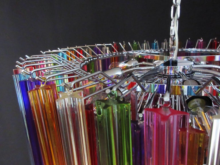 Murano Lysekrone – 265 Multifargede Prismeglass – detalj 8 – Murano Classics