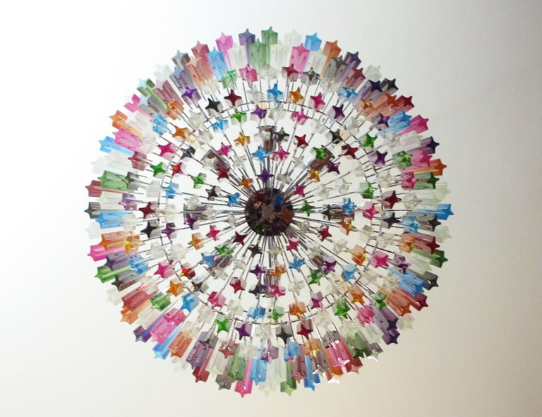 Murano Lysekrone – 265 Multifargede Prismeglass – detalj 1 – Murano Classics