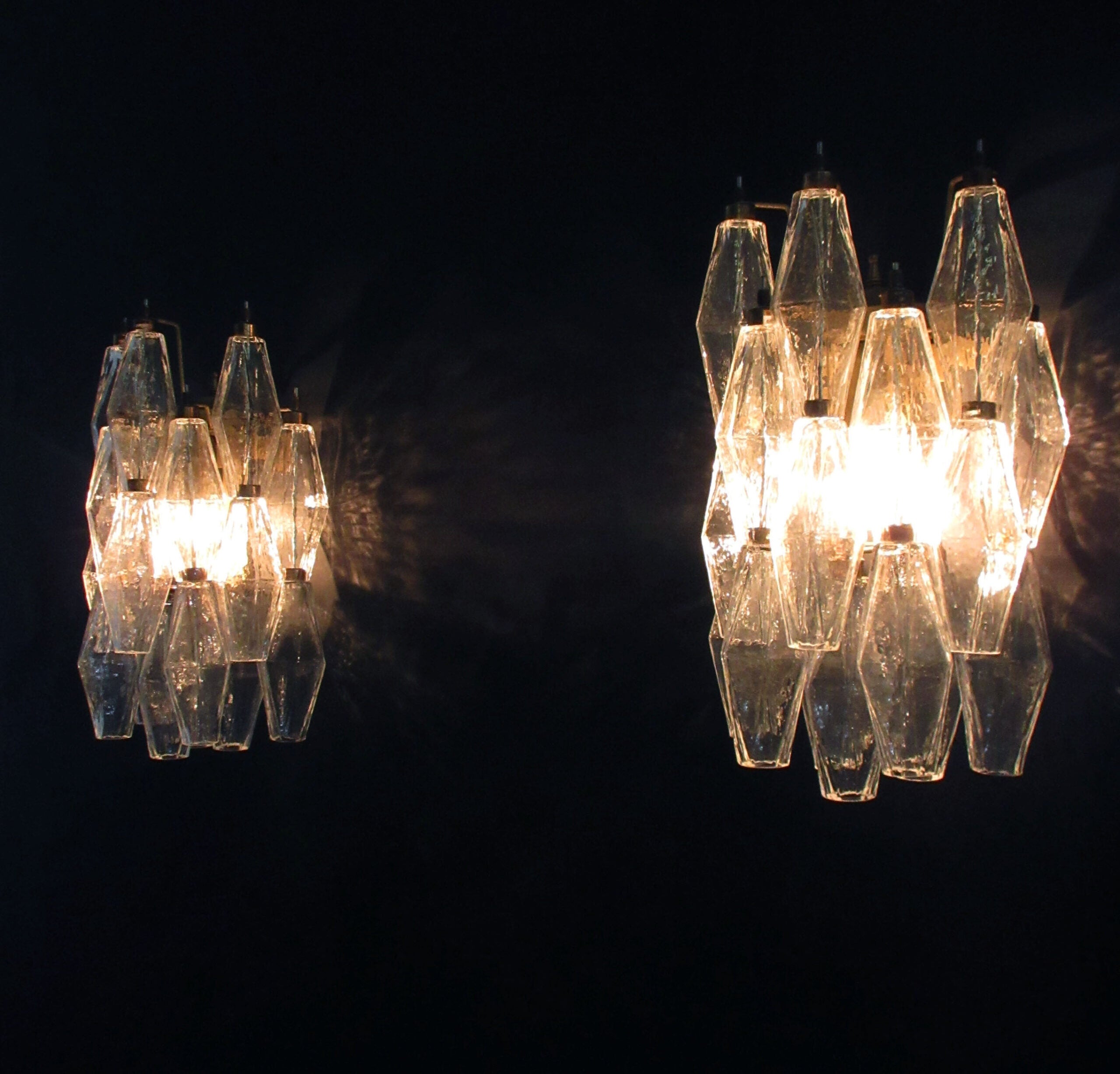 Murano Vegglampe – 16 Klare Poliedriglass – 2 stk – detalj 6 – Murano Classics