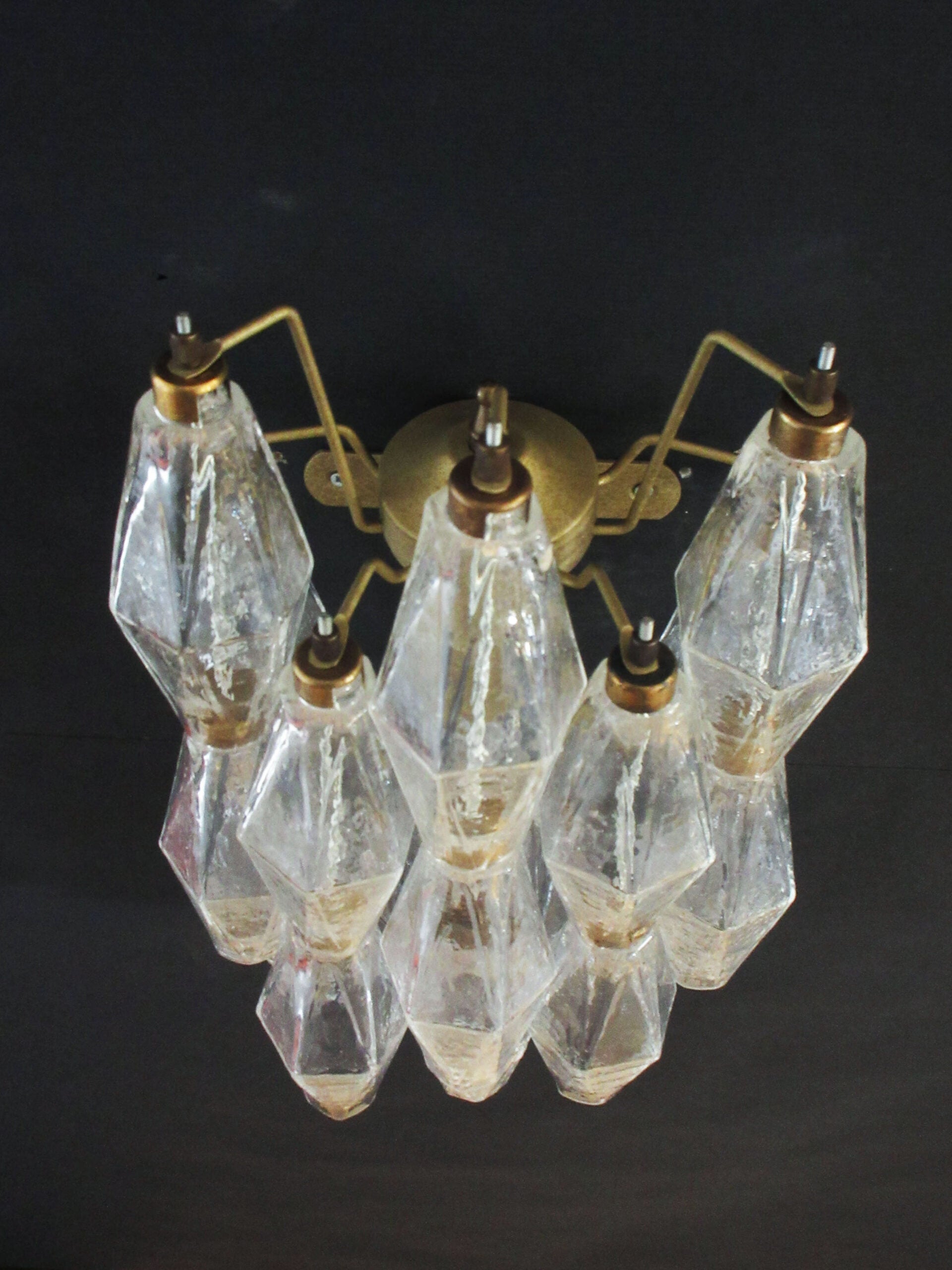 Murano Vegglampe – 16 Klare Poliedriglass – 2 stk – detalj 2 – Murano Classics