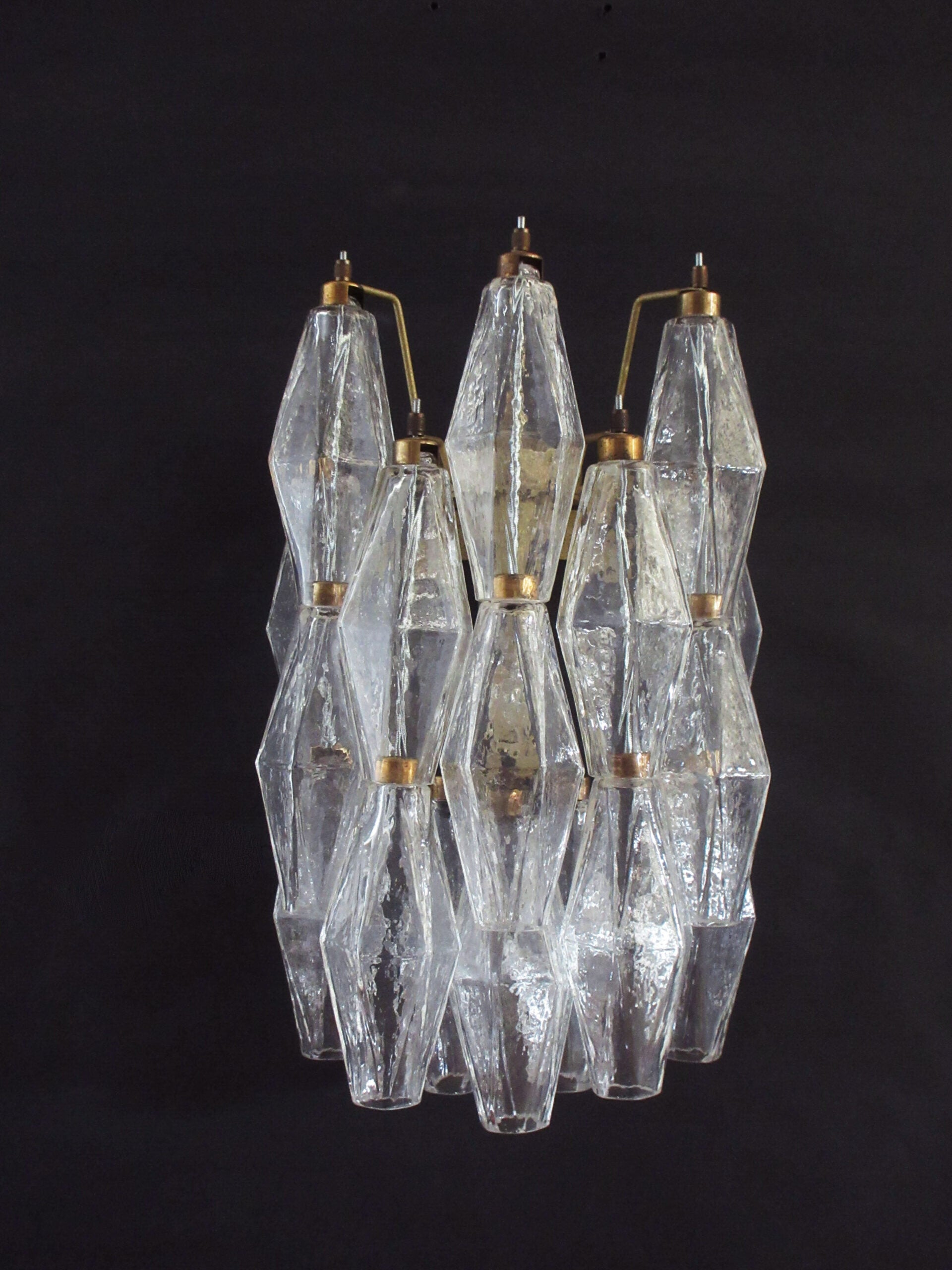 Murano Vegglampe – 16 Klare Poliedriglass – 2 stk – Murano Classics