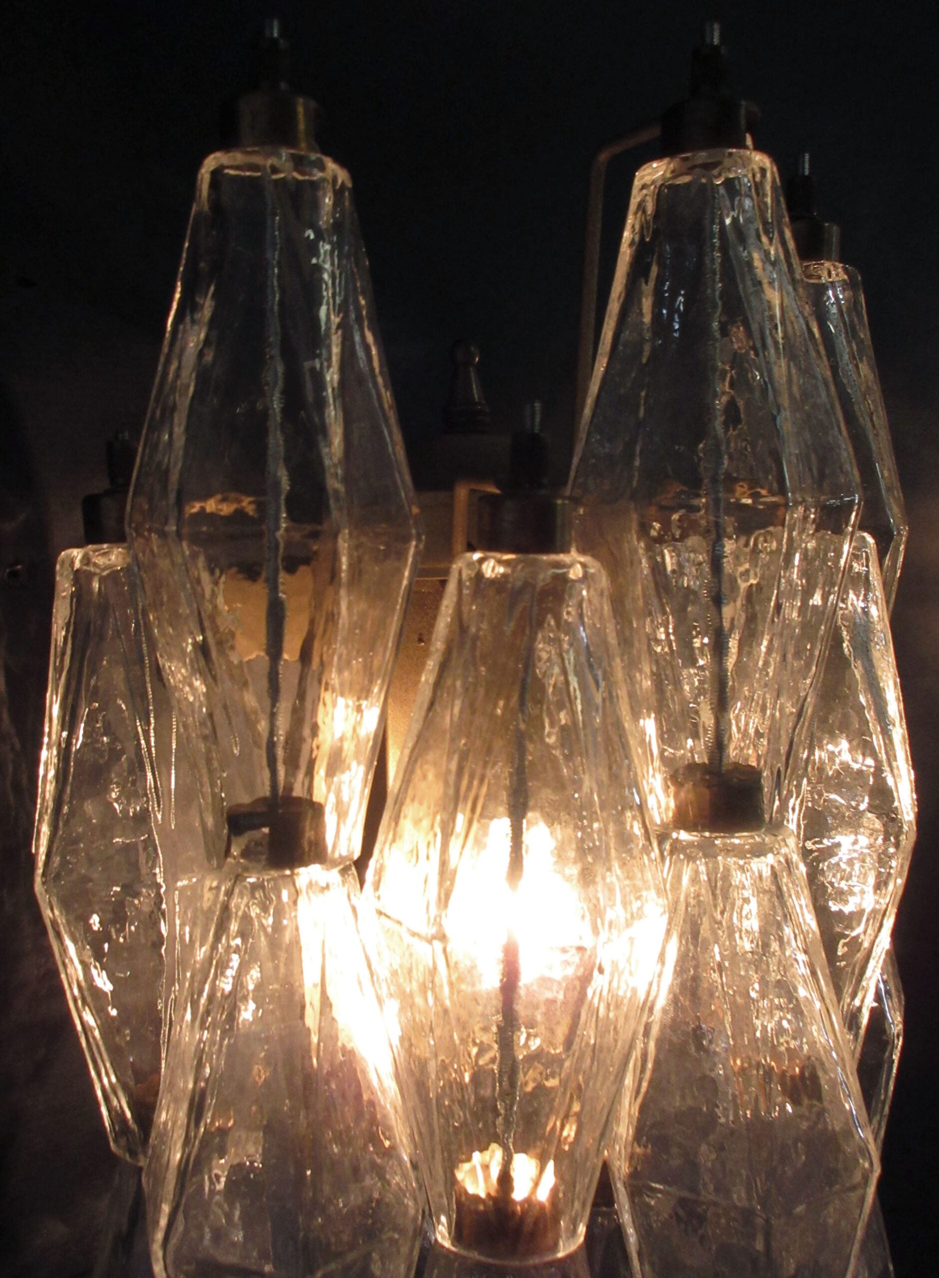 Murano Vegglampe – 16 Klare Poliedriglass – 2 stk – detalj 1 – Murano Classics