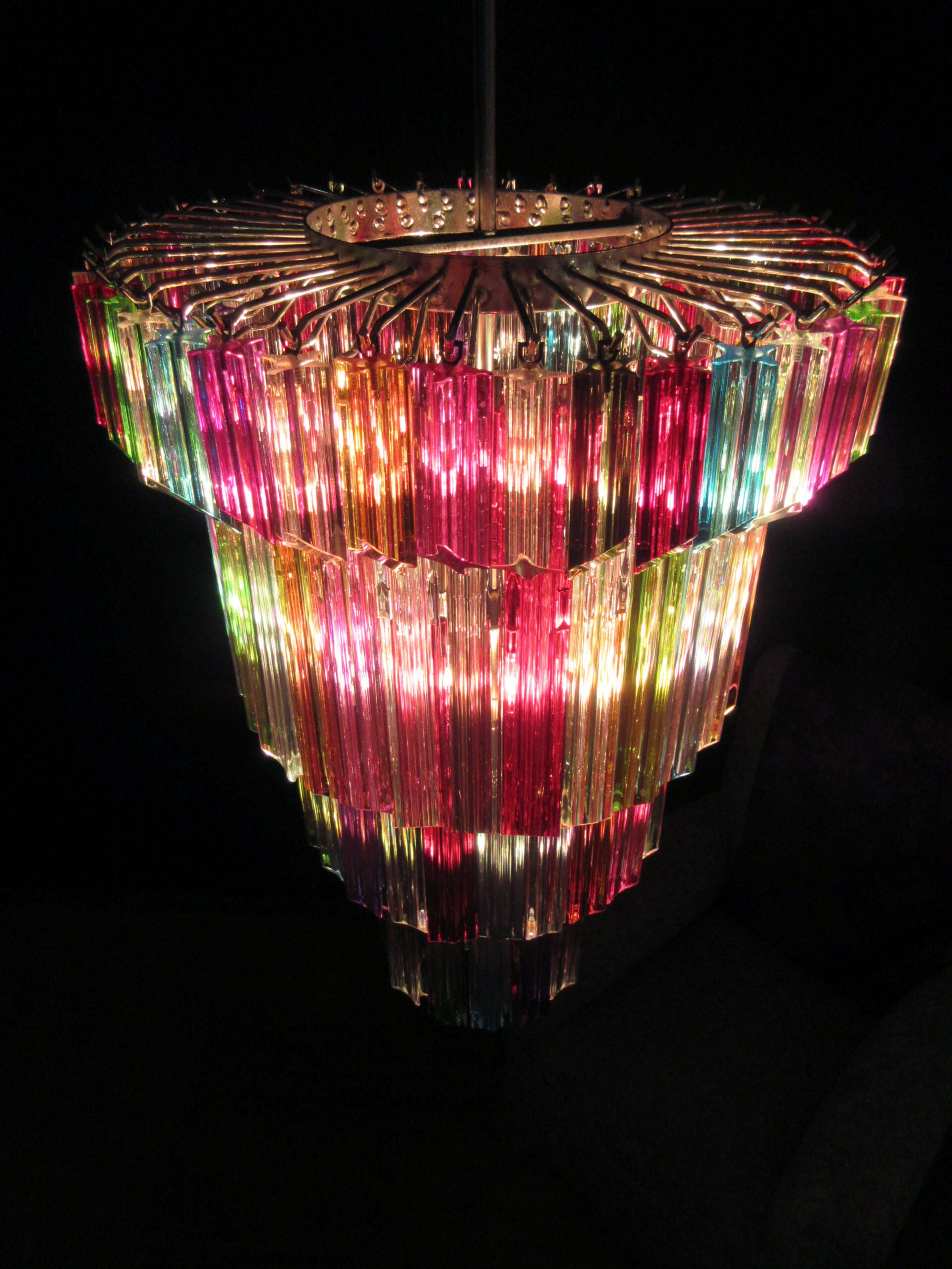 Murano Lysekrone – 111 Multifargede Prismeglass – detalj 2 – Murano Classics