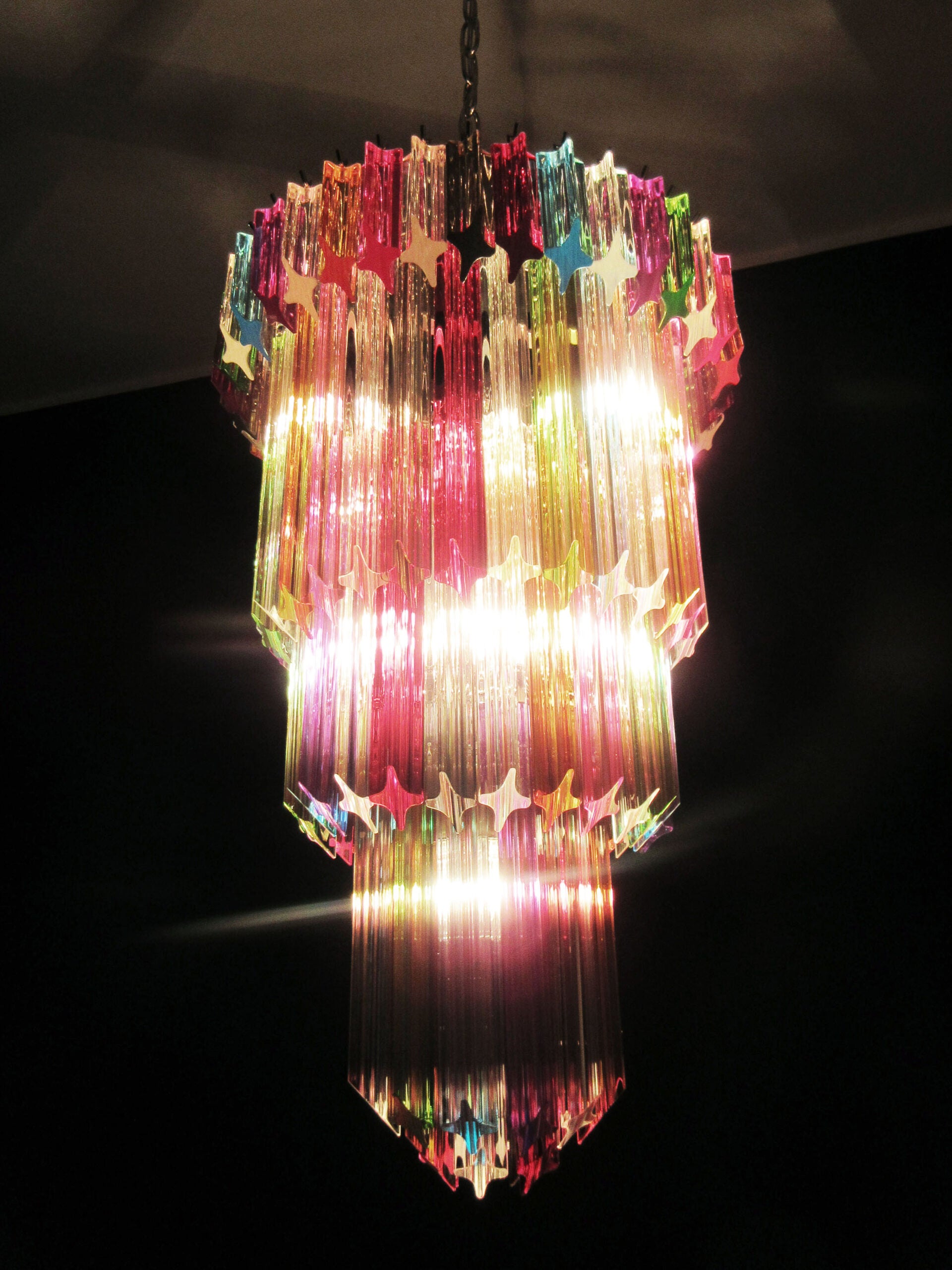 Murano Lysekrone – 111 Multifargede Prismeglass – detalj 5 – Murano Classics