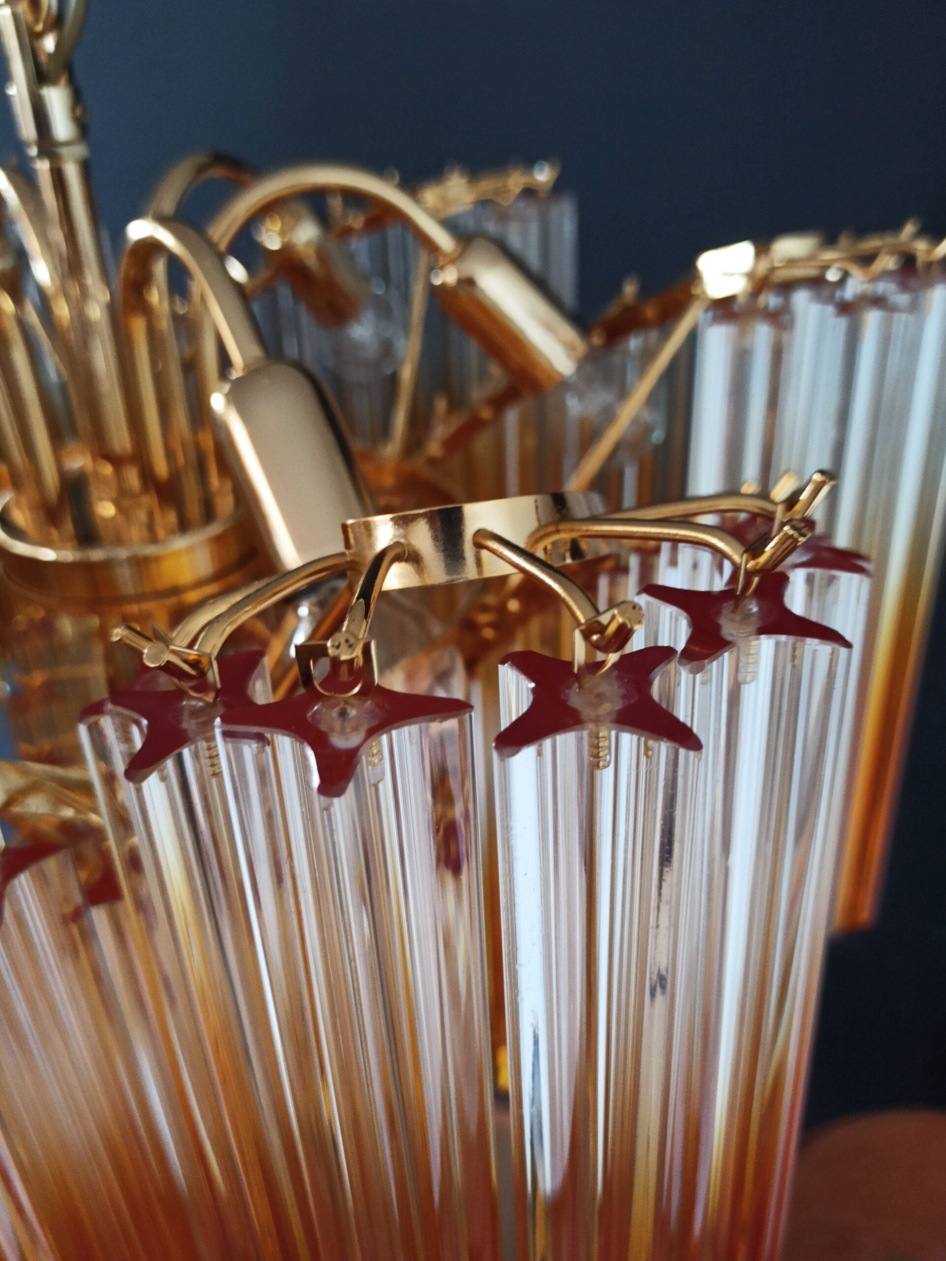 Murano Lysekrone – 114 Gradvis Gule Prismeglass – detalj 6 – Murano Classics