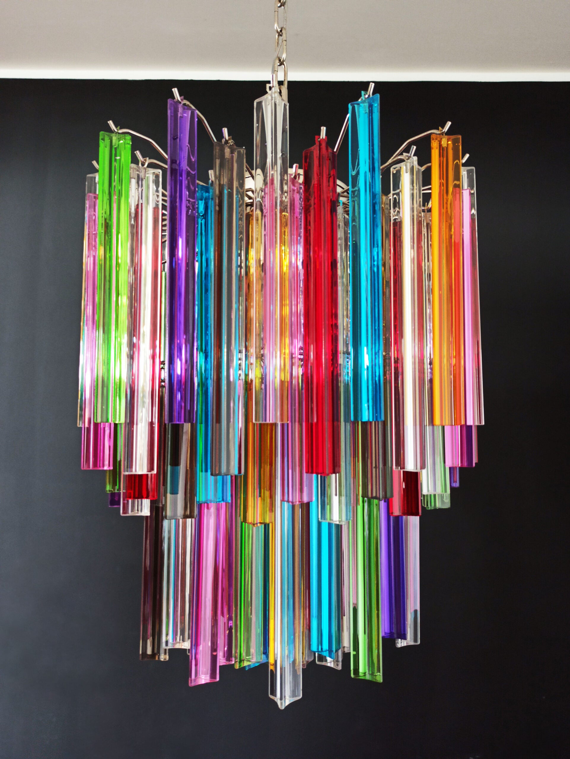 Murano Lysekrone – 107 Multifargede Prismeglass – detalj 3 – Murano Classics