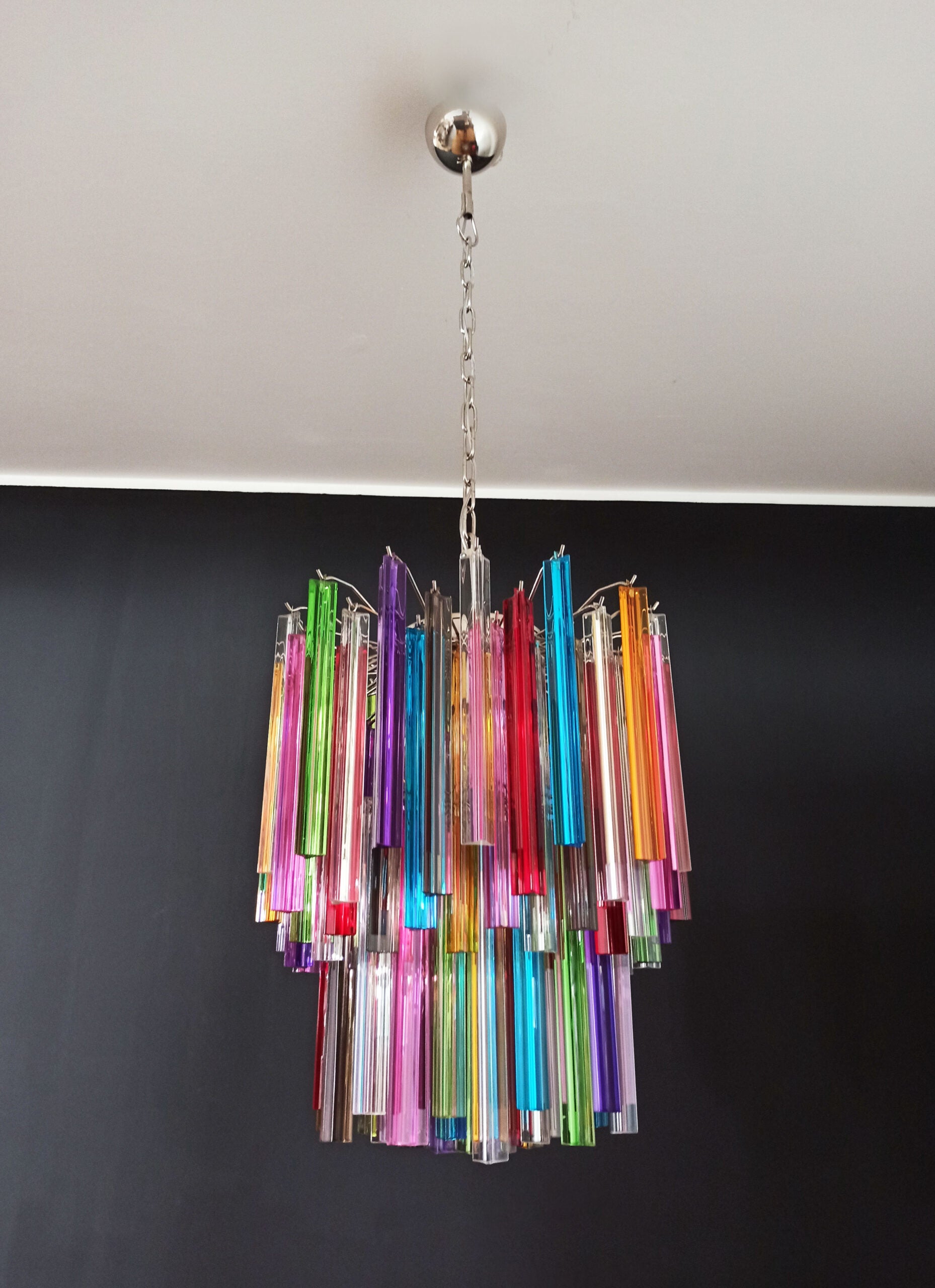 Murano Lysekrone – 107 Multifargede Prismeglass – Murano Classics
