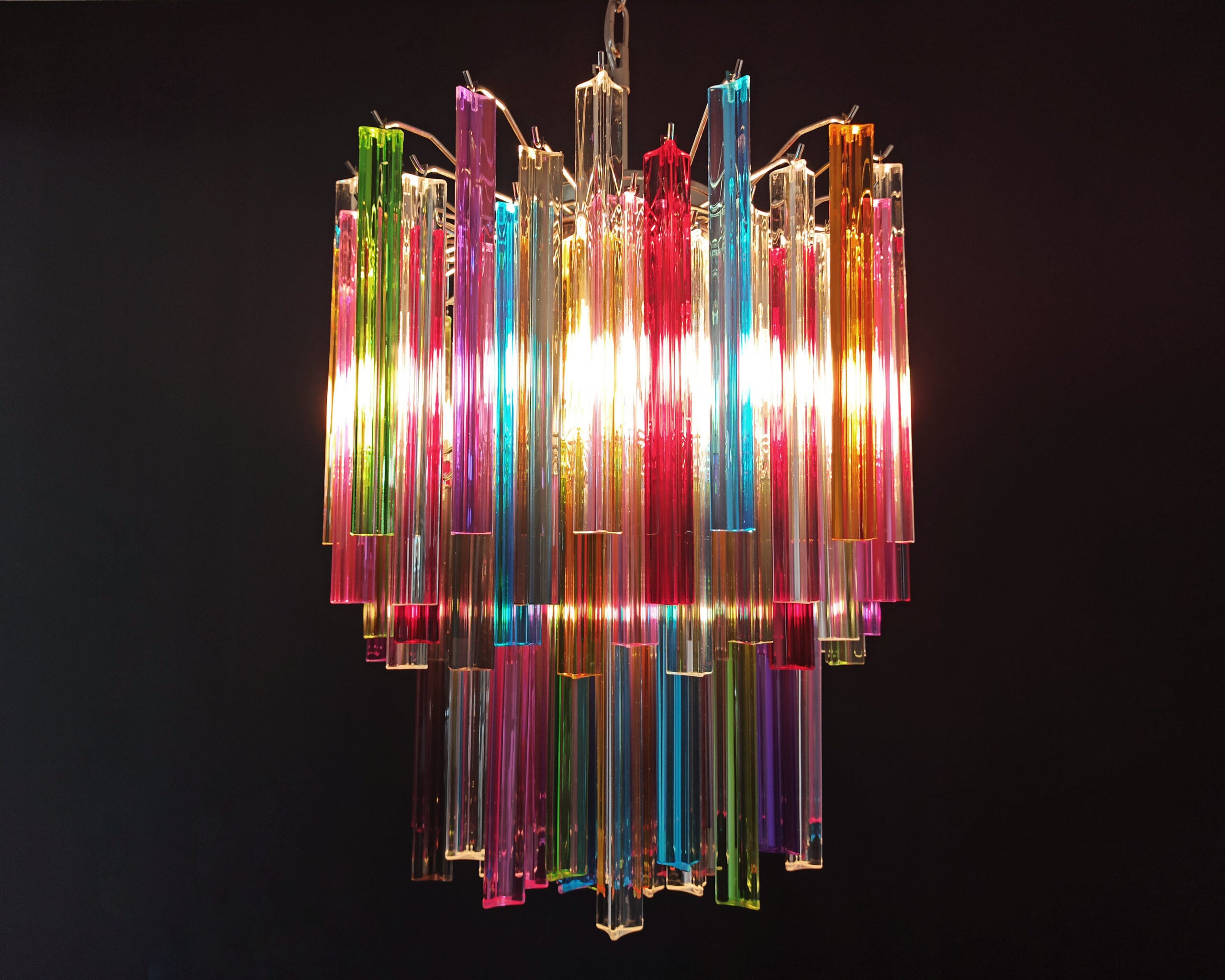 Murano Lysekrone – 107 Multifargede Prismeglass – detalj 4 – Murano Classics