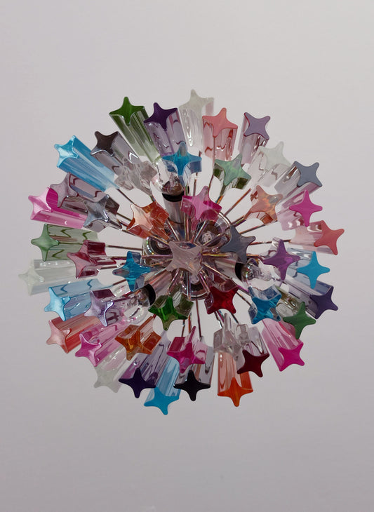 Murano Lysekrone | 47 Multifargede Prismeglass