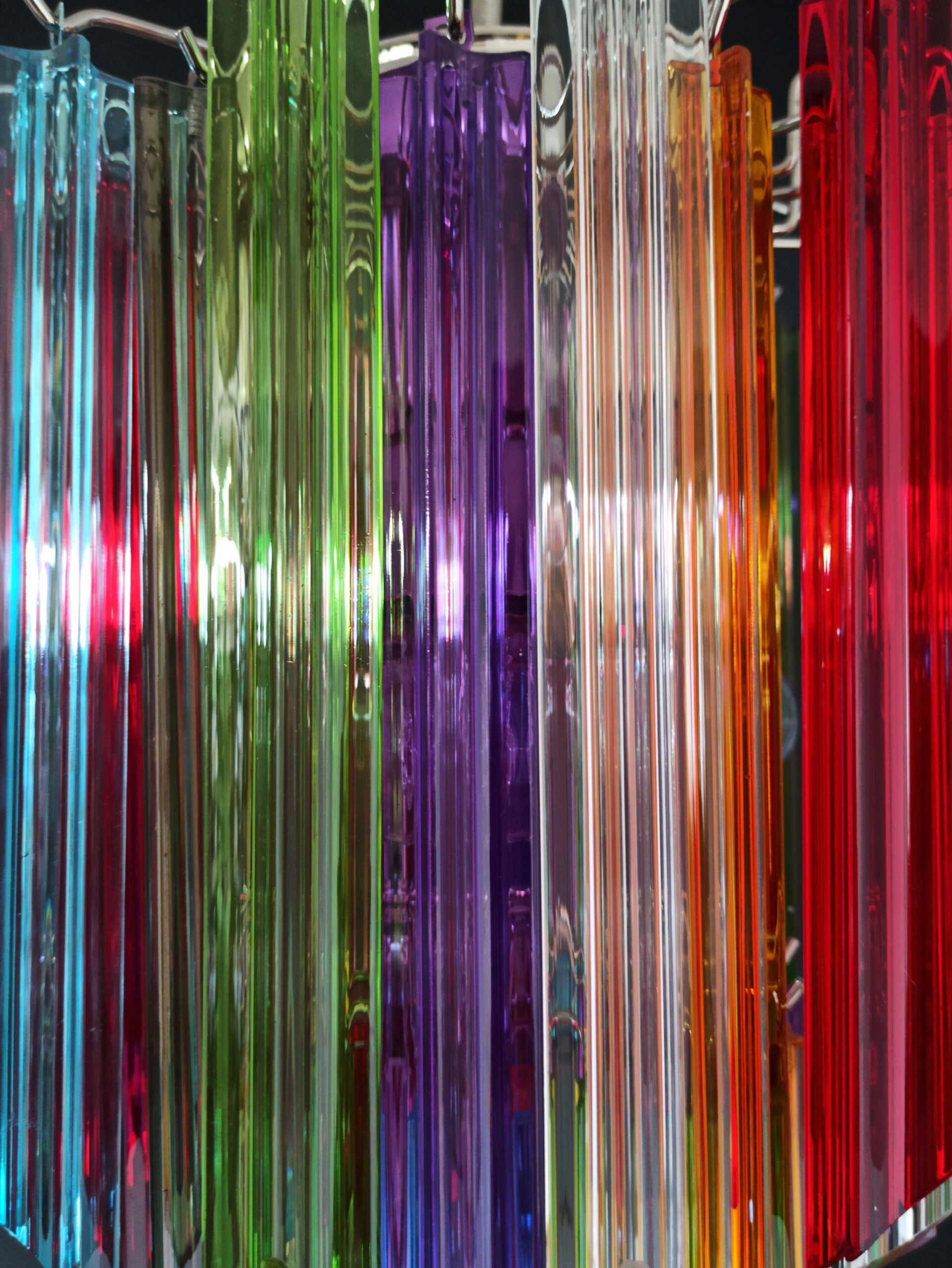 Murano Lysekrone – 47 Multifargede Prismeglass – detalj 4 – Murano Classics