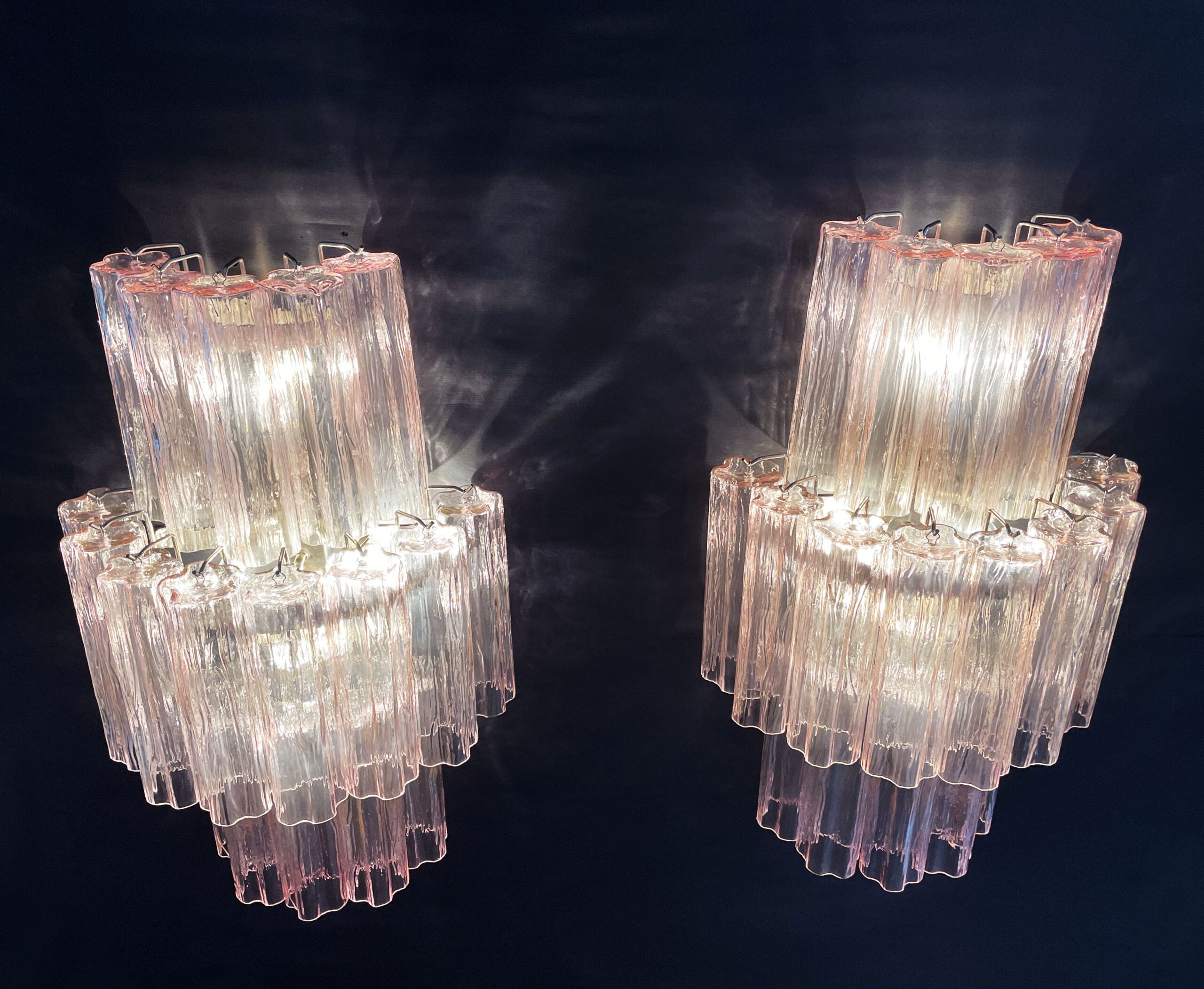 Murano Vegglampe – 18 Rosa Prismeglass – 2 stk – detalj 5 – Murano Classics