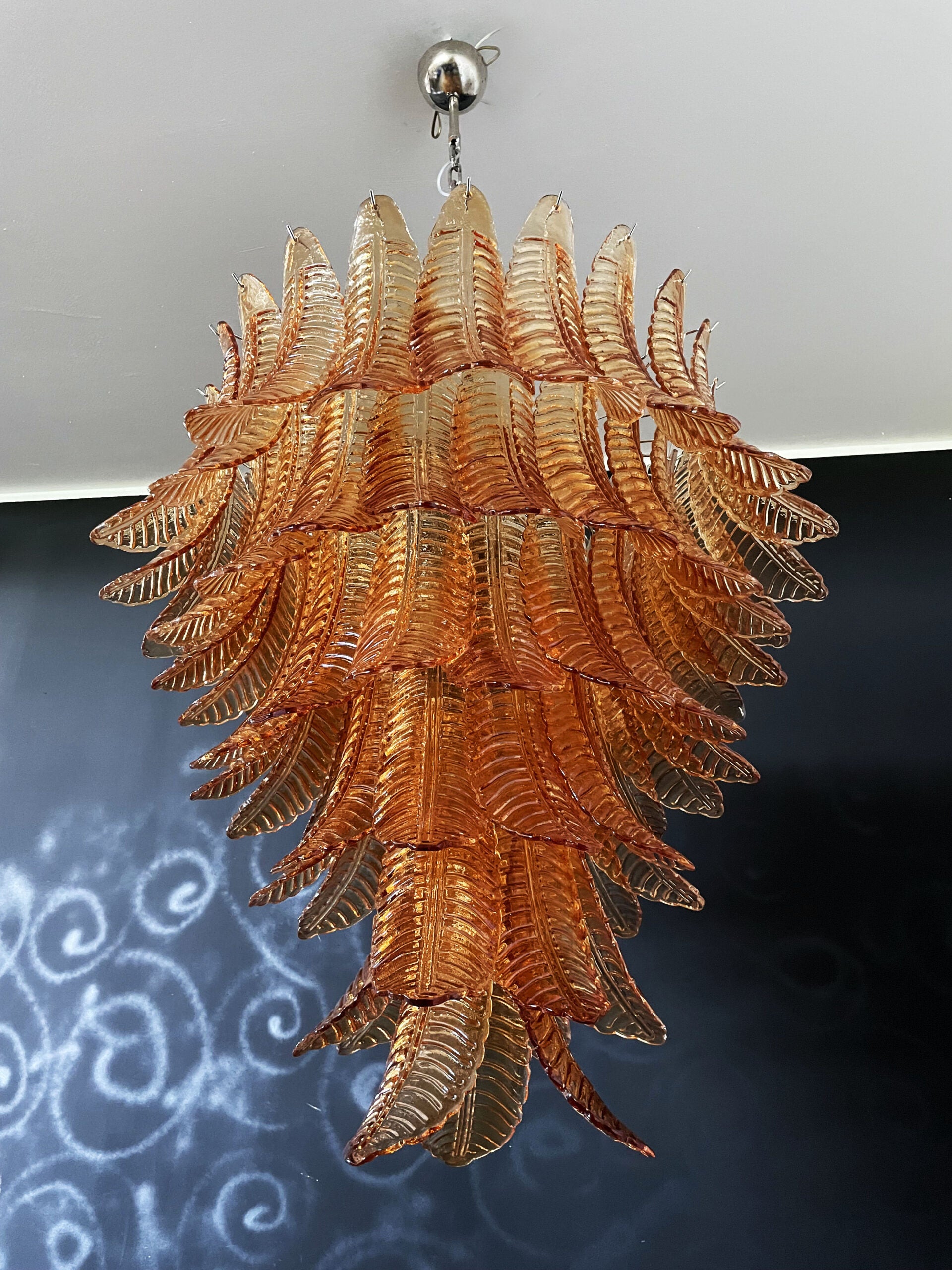 Murano Lysekrone – 75 Gule Felciglass – detalj 7 – Murano Classics