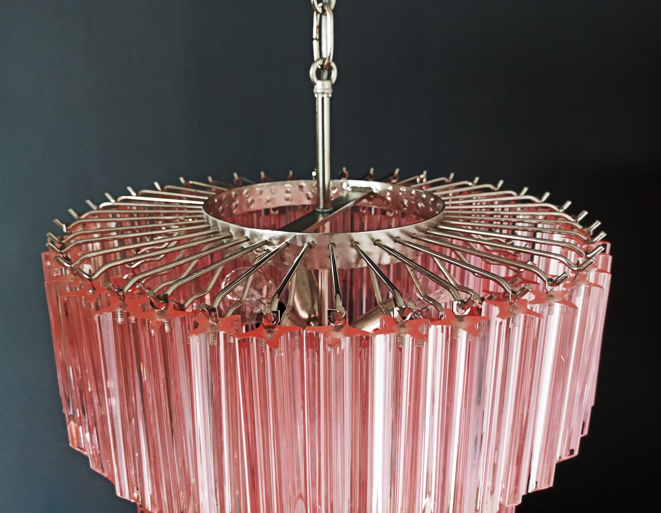 Murano Lysekrone – 112 Rosa Prismeglass – detalj 3 – Murano Classics