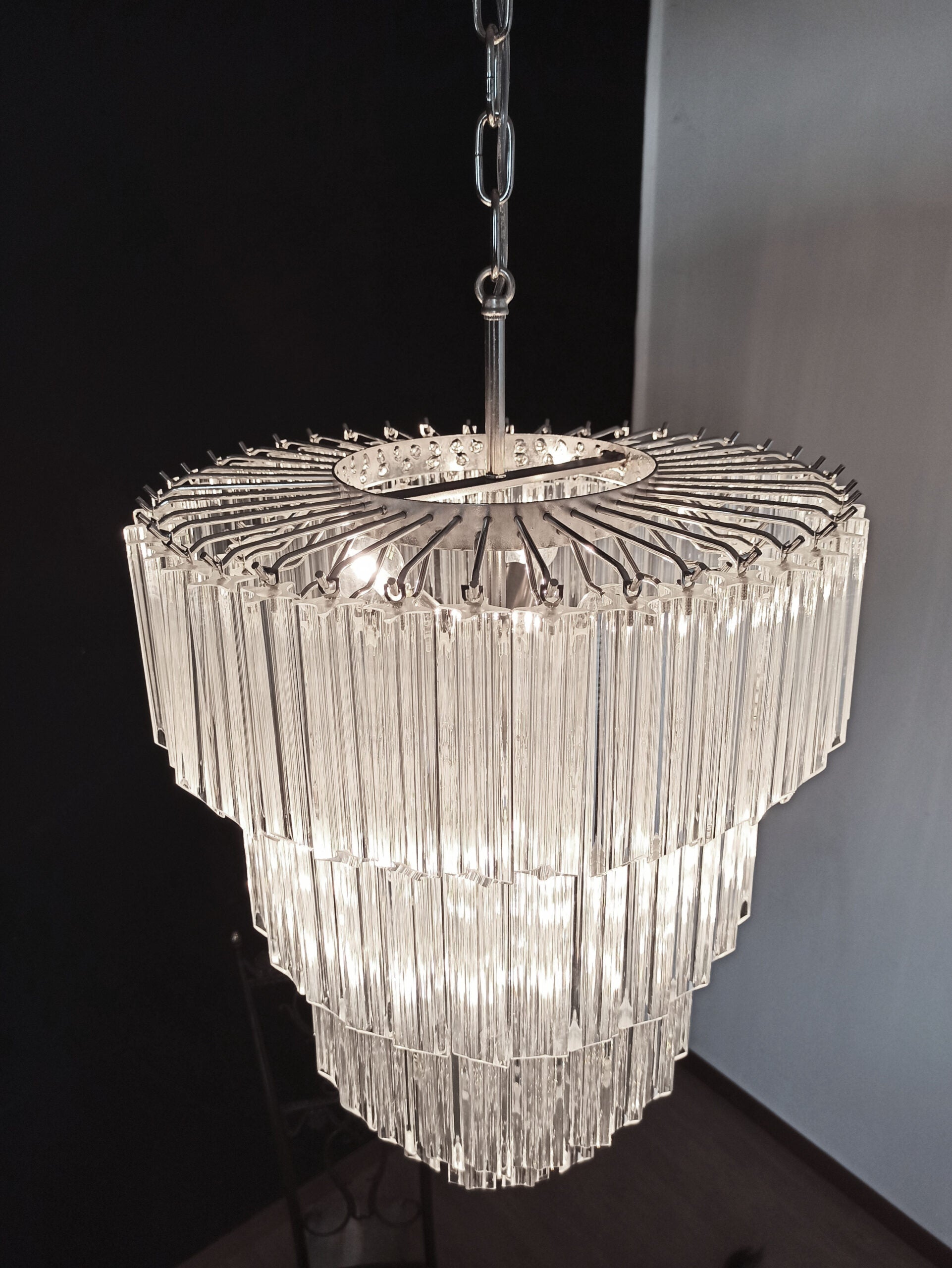 Murano Lysekrone – 112 Klare Prismeglass – detalj 6 – Murano Classics
