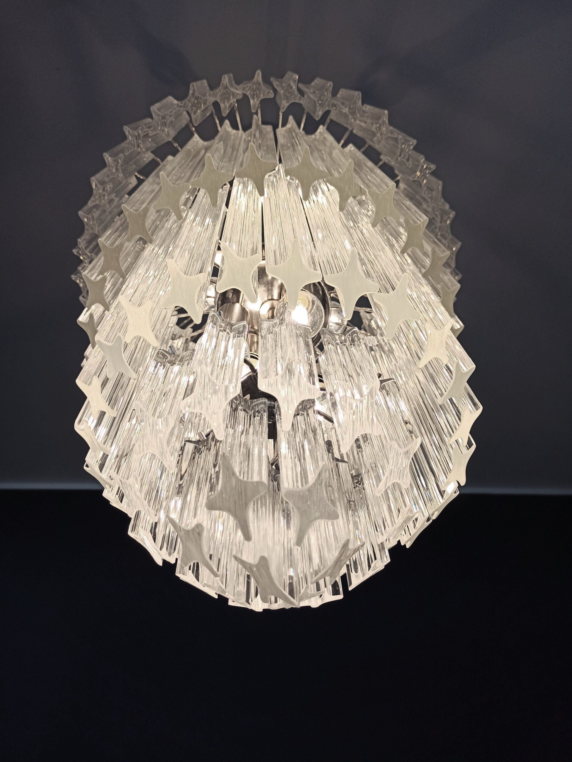 Murano Lysekrone – 112 Klare Prismeglass – detalj 4 – Murano Classics