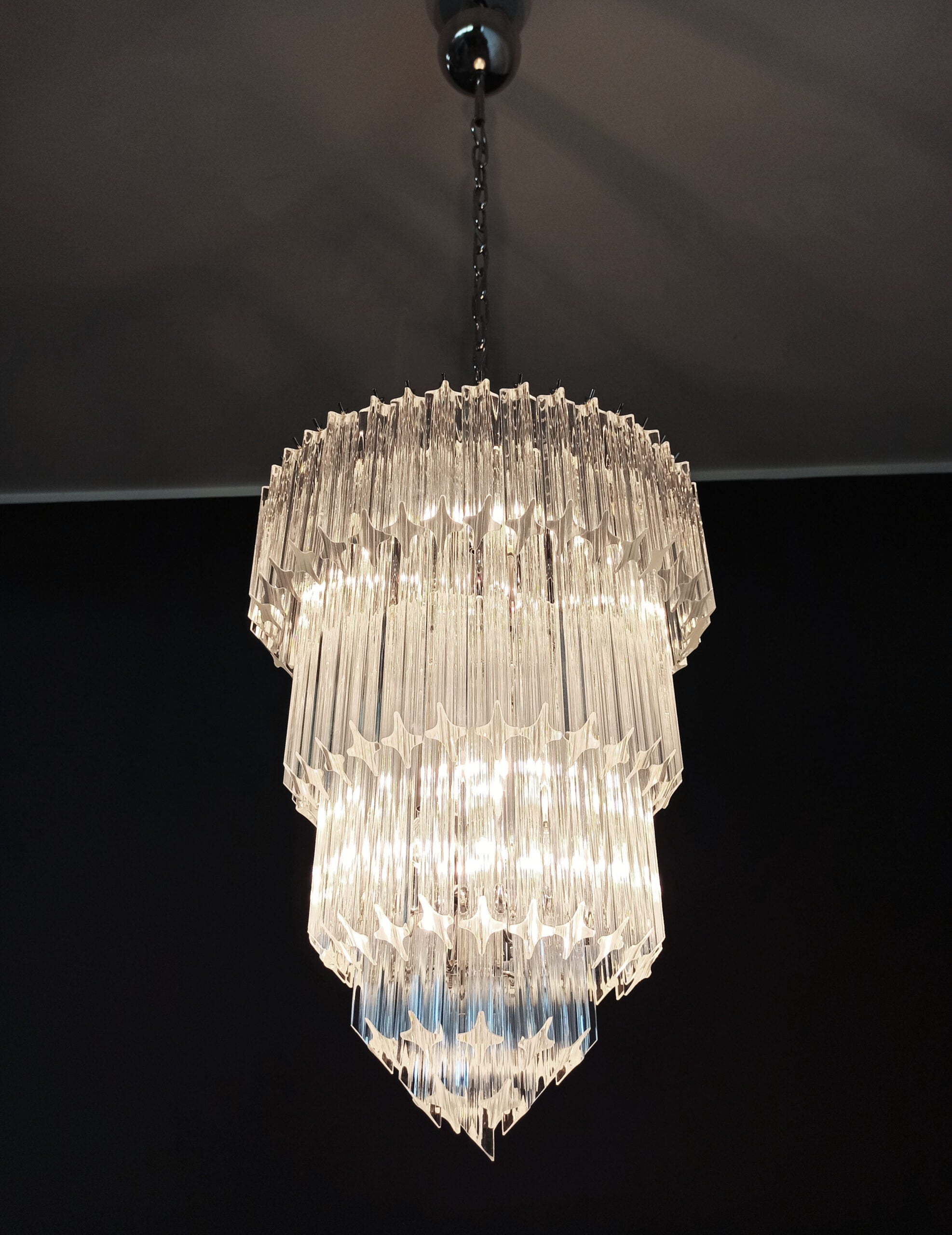 Murano Lysekrone – 112 Klare Prismeglass – detalj 3 – Murano Classics