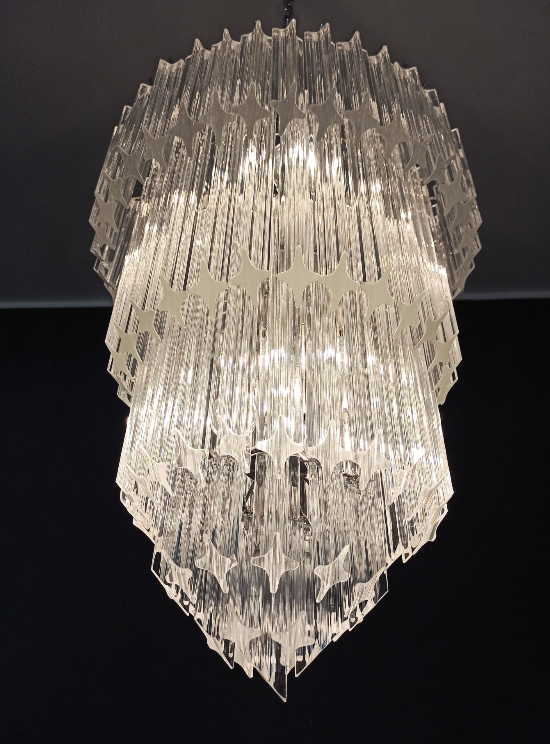 Murano Lysekrone – 112 Klare Prismeglass – detalj 2 – Murano Classics