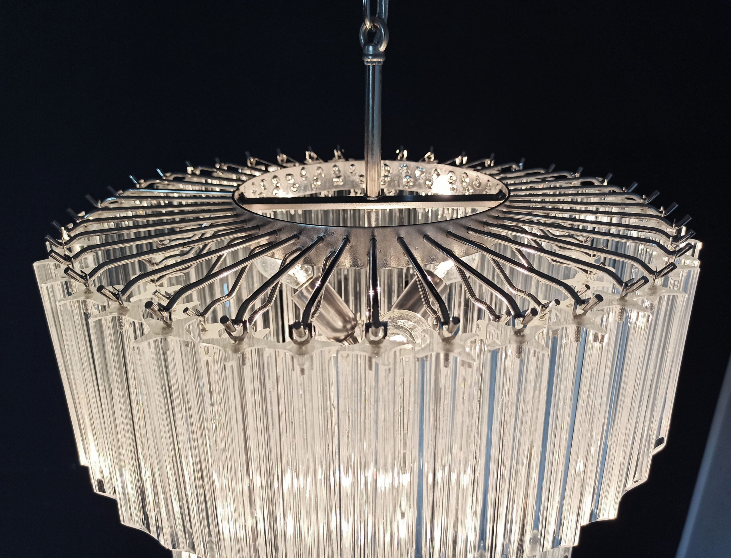 Murano Lysekrone – 112 Klare Prismeglass – detalj 5 – Murano Classics