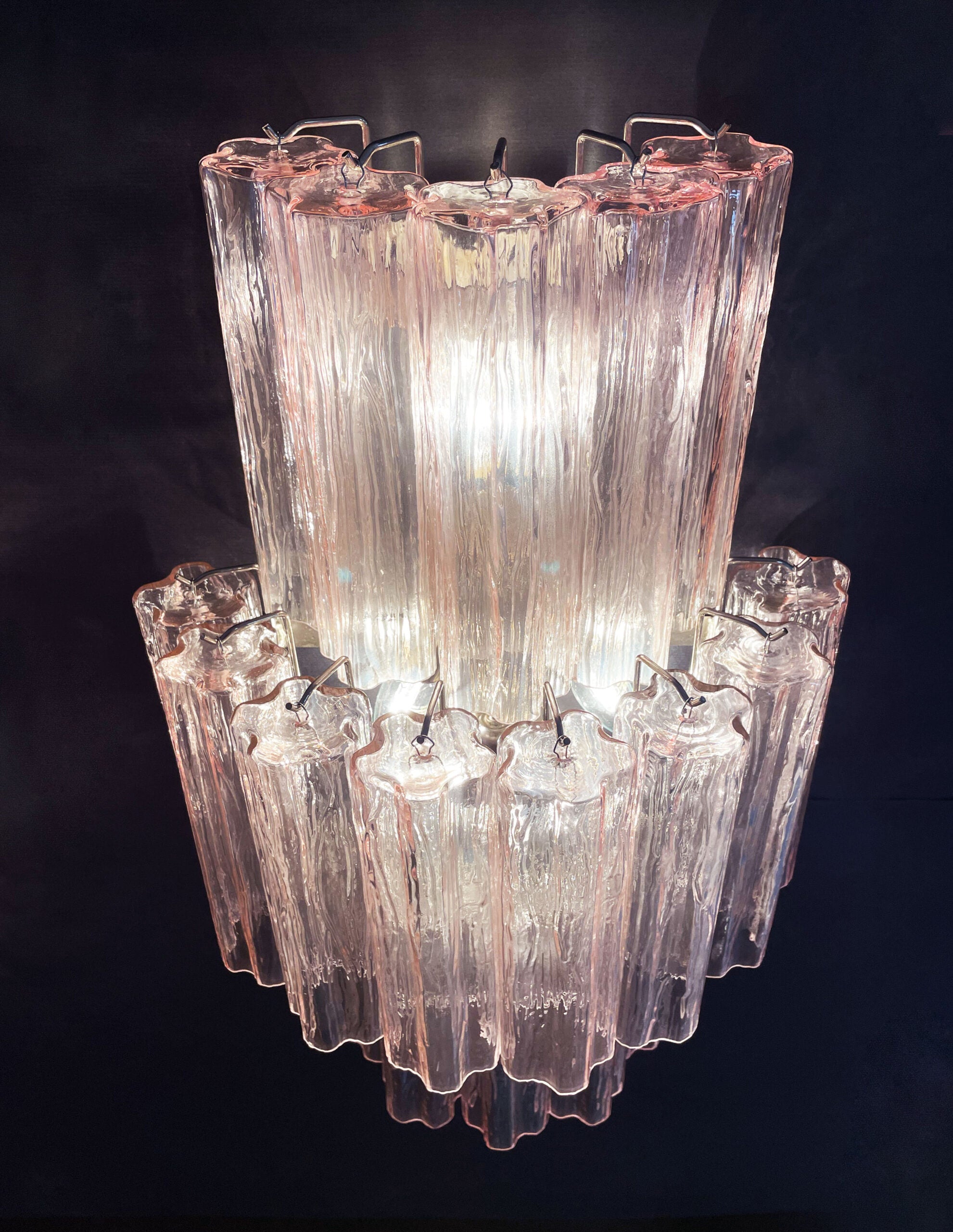 Murano Vegglampe – 18 Rosa Prismeglass – 2 stk – detalj 6 – Murano Classics