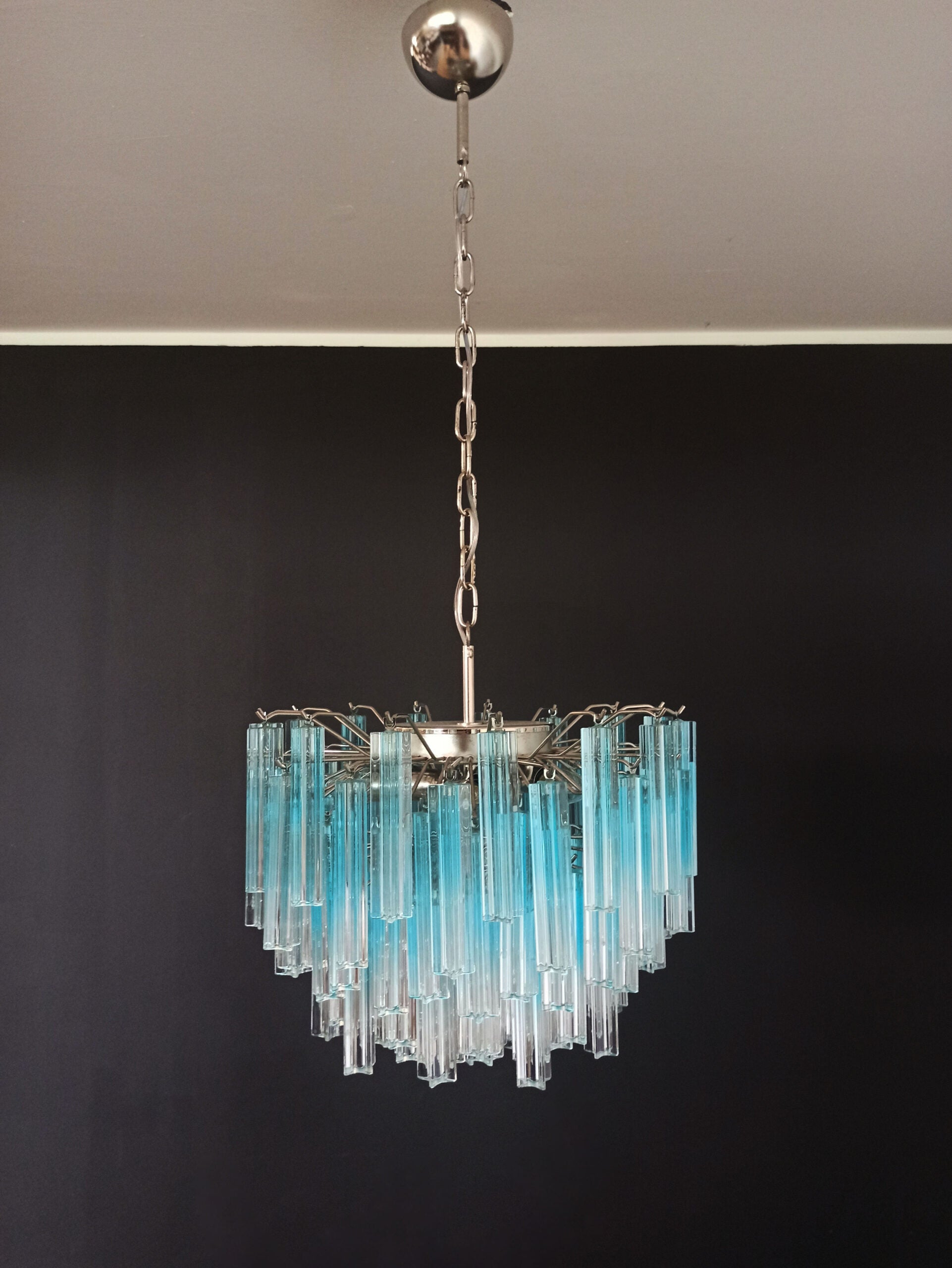 Murano Lysekrone – 107 Blå Prismeglass – detalj 7 – Murano Classics