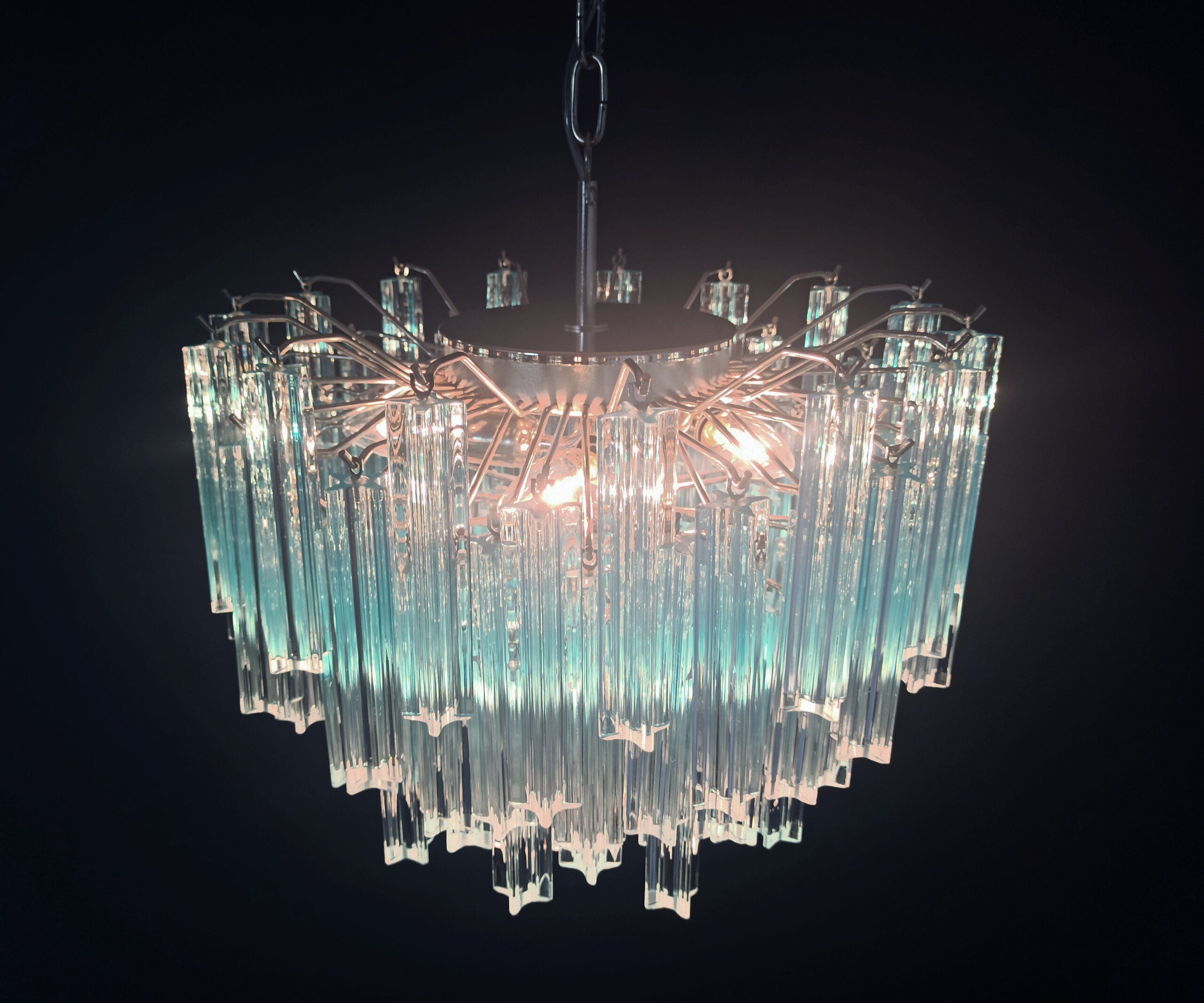 Murano Lysekrone – 107 Blå Prismeglass – detalj 4 – Murano Classics