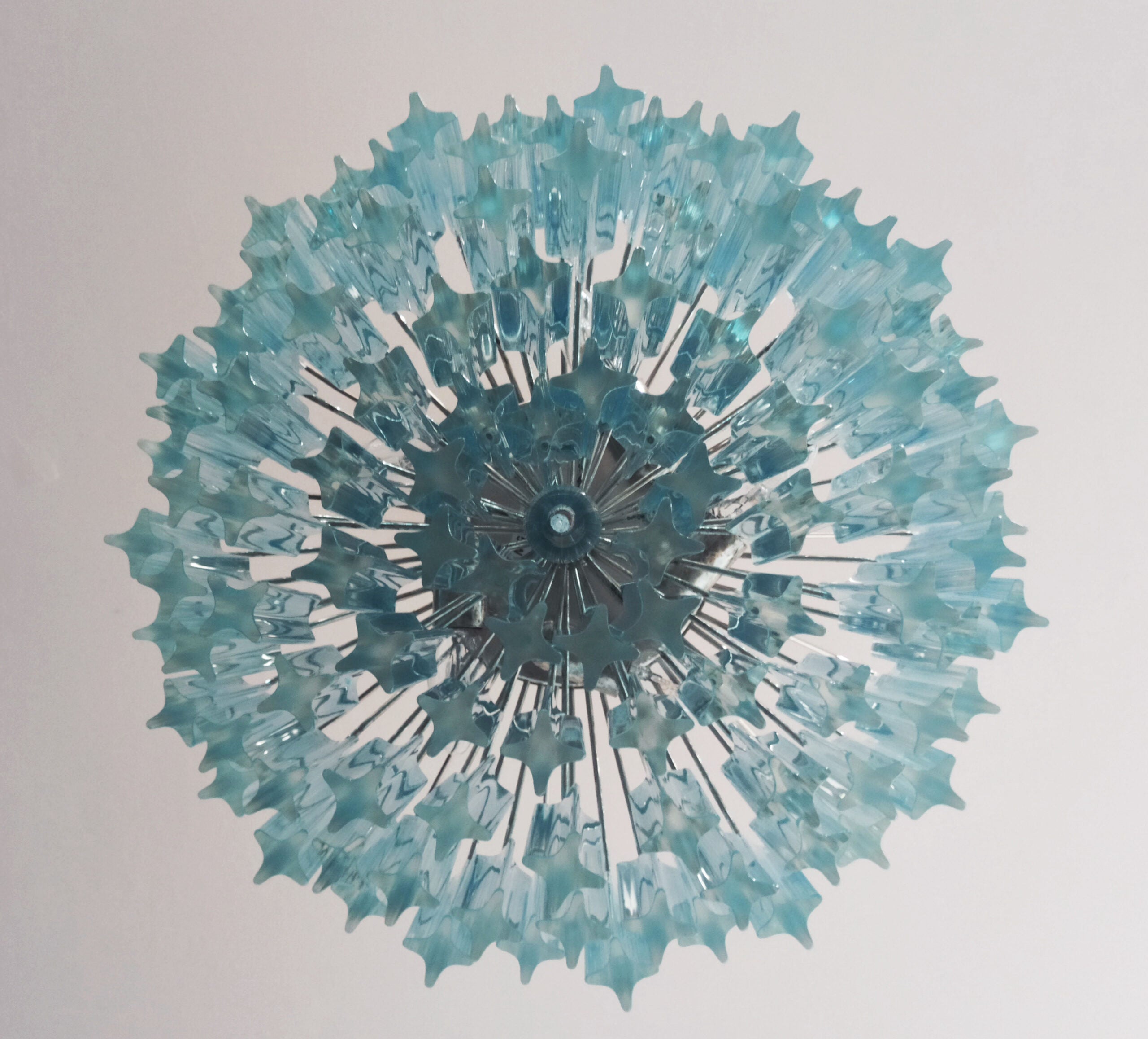 Murano Lysekrone – 107 Blå Prismeglass – detalj 1 – Murano Classics
