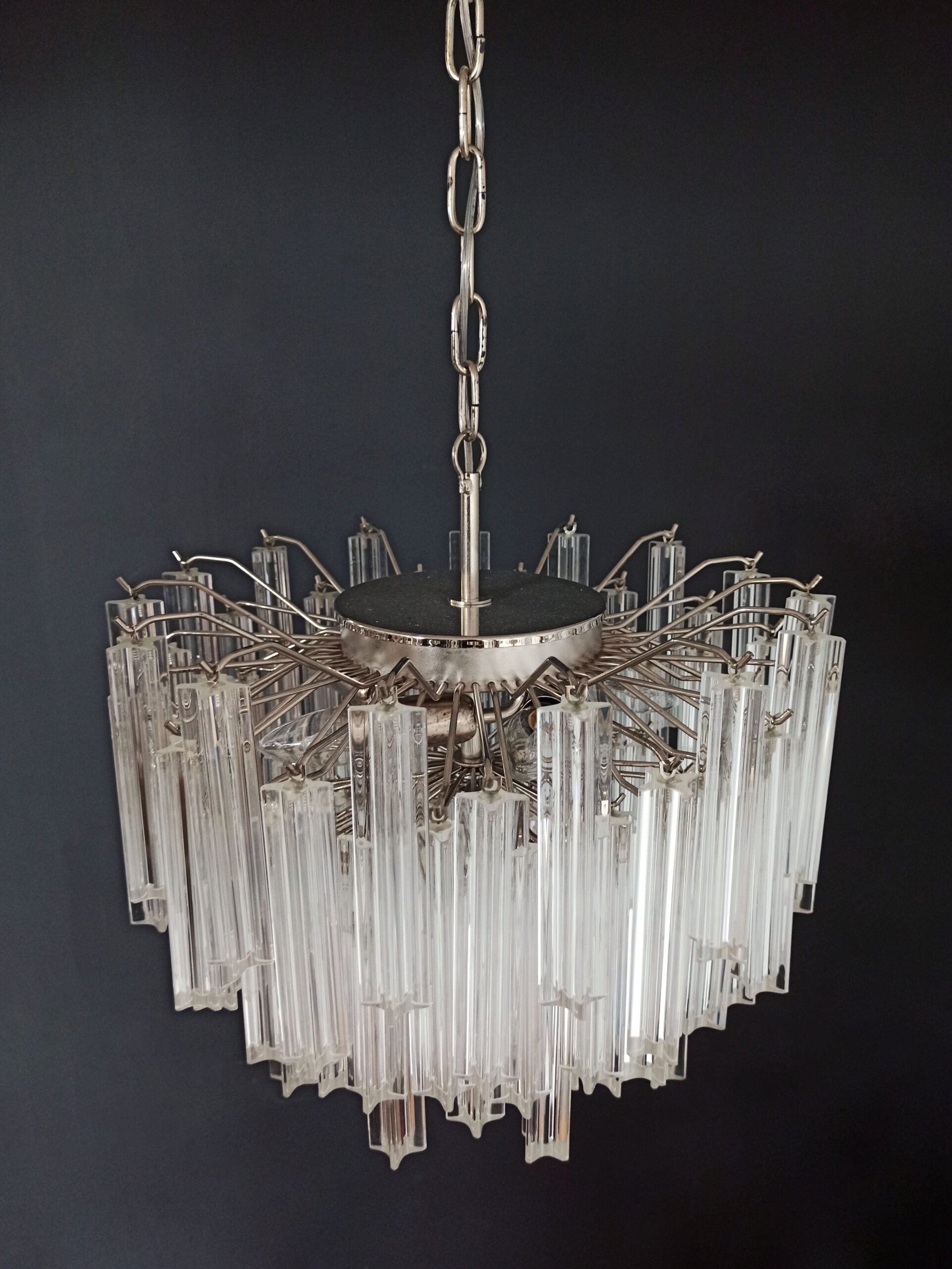 Murano Lysekrone – 107 Klare Prismeglass – detalj 4 – Murano Classics