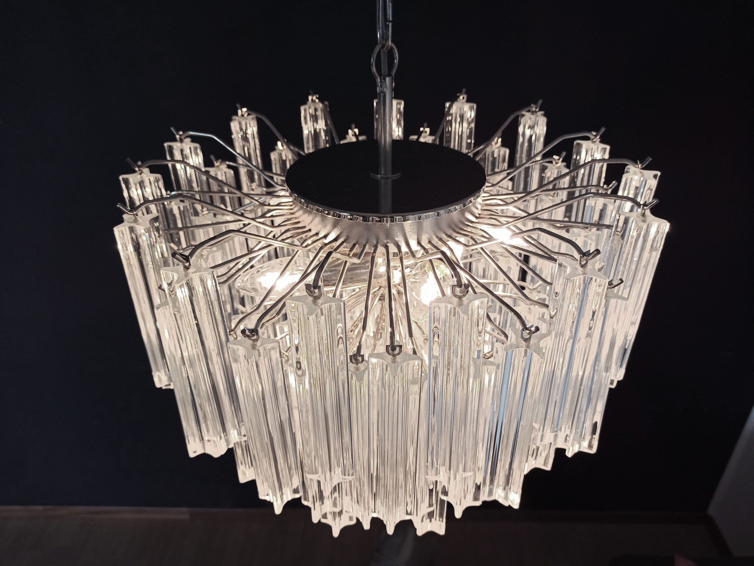 Murano Lysekrone – 107 Klare Prismeglass – detalj 6 – Murano Classics