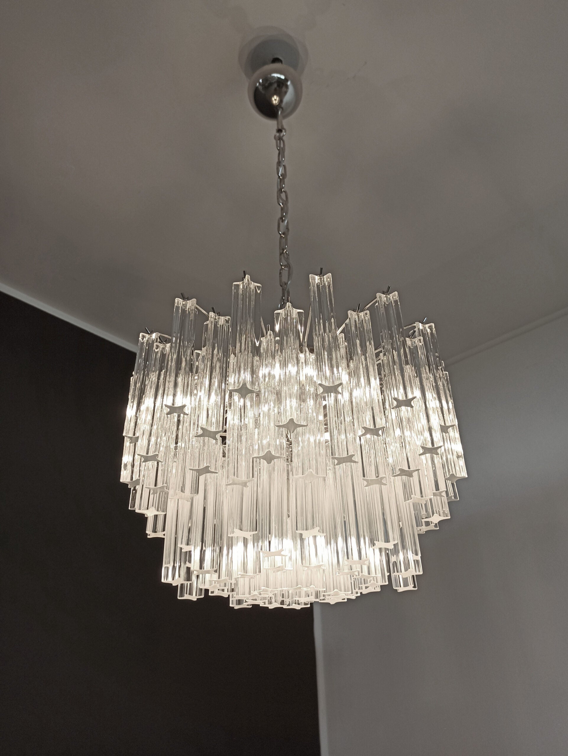 Murano Lysekrone – 107 Klare Prismeglass – Murano Classics